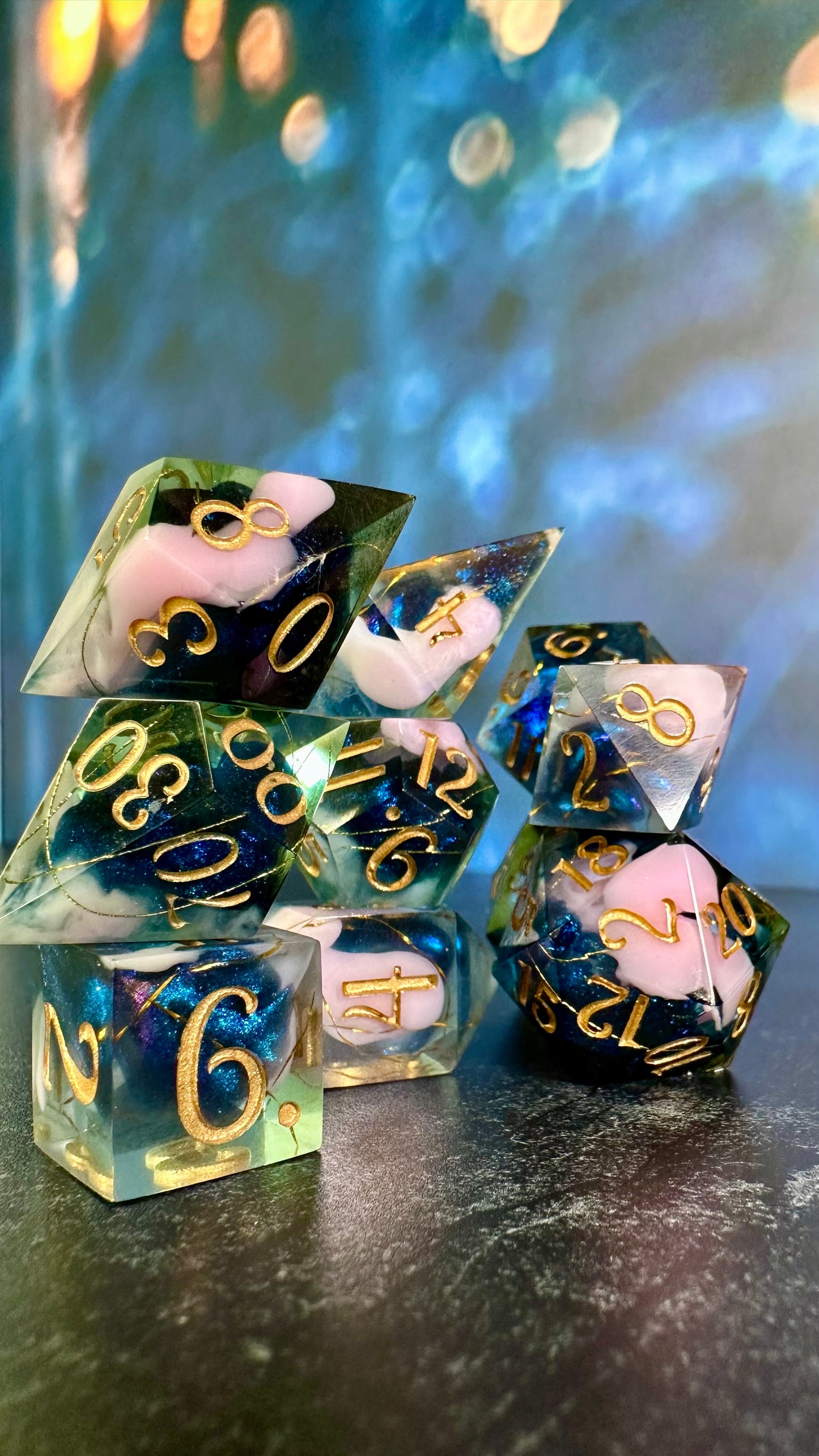 Hades Dreaming- 8 piece polyhedral dice set