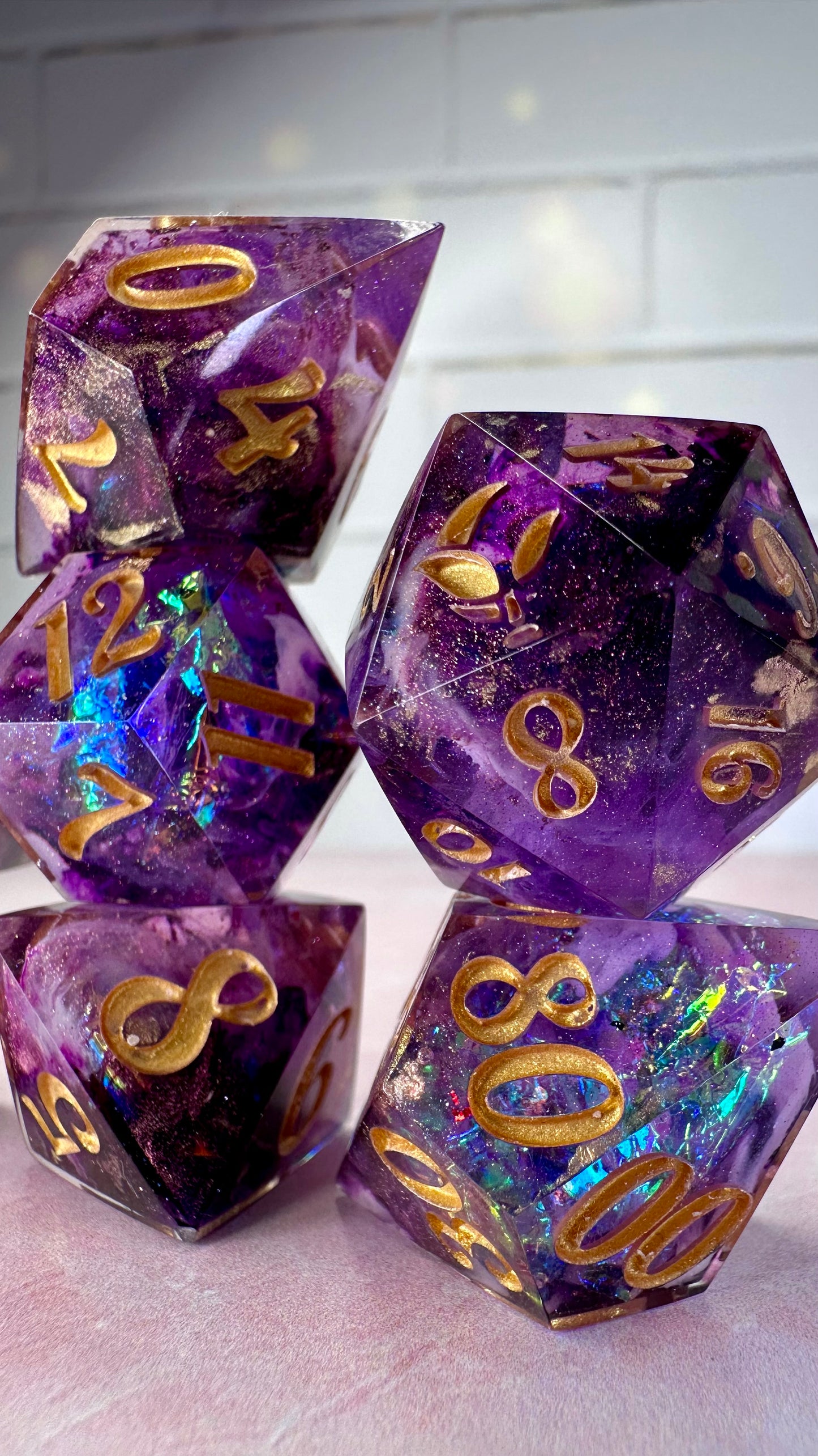 Niko Goldeneye -Pobody’s Nerfect 8 piece polyhedral dice set (Large)