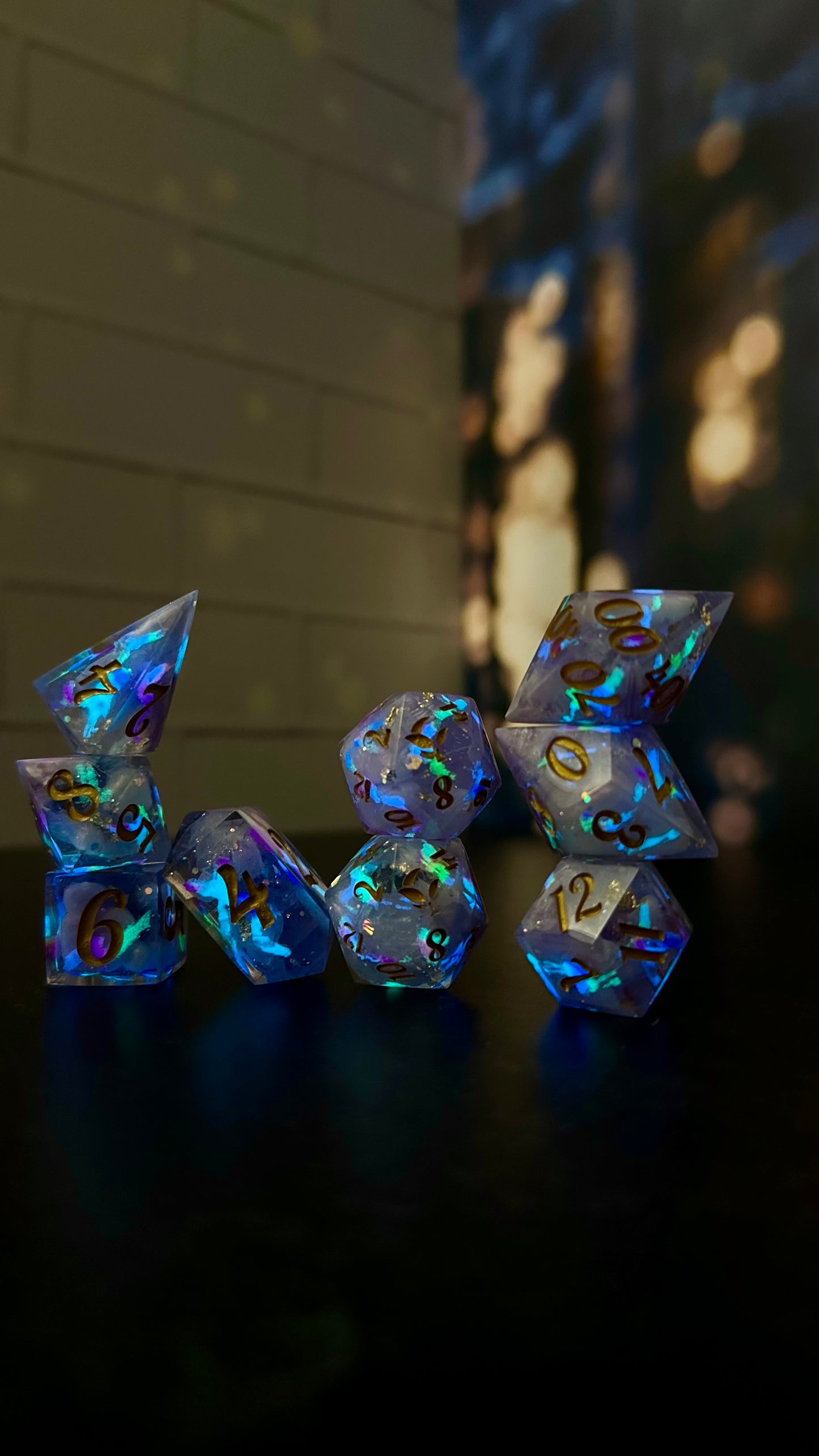 We can't fix it if we never face it- Pobody's Nerfect - 8 piece polyhedral dice set (Large)