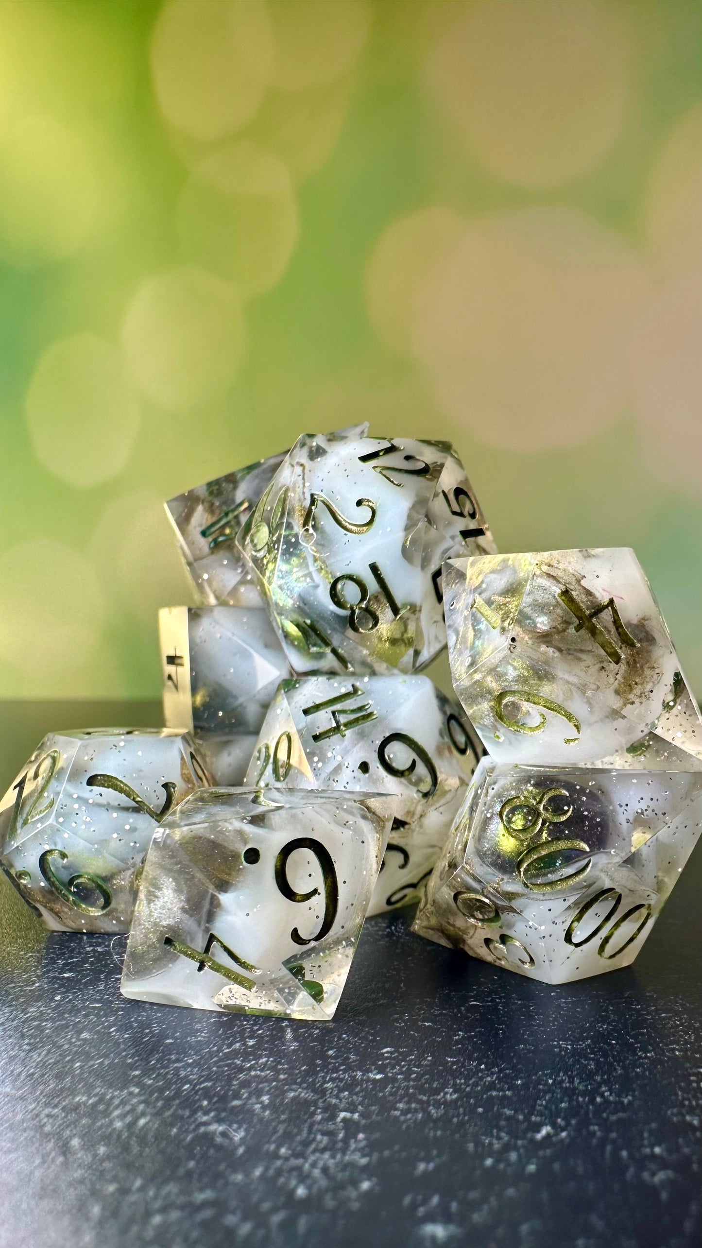 Tarnished Hopes of Spring-8 piece polyhedral dice set