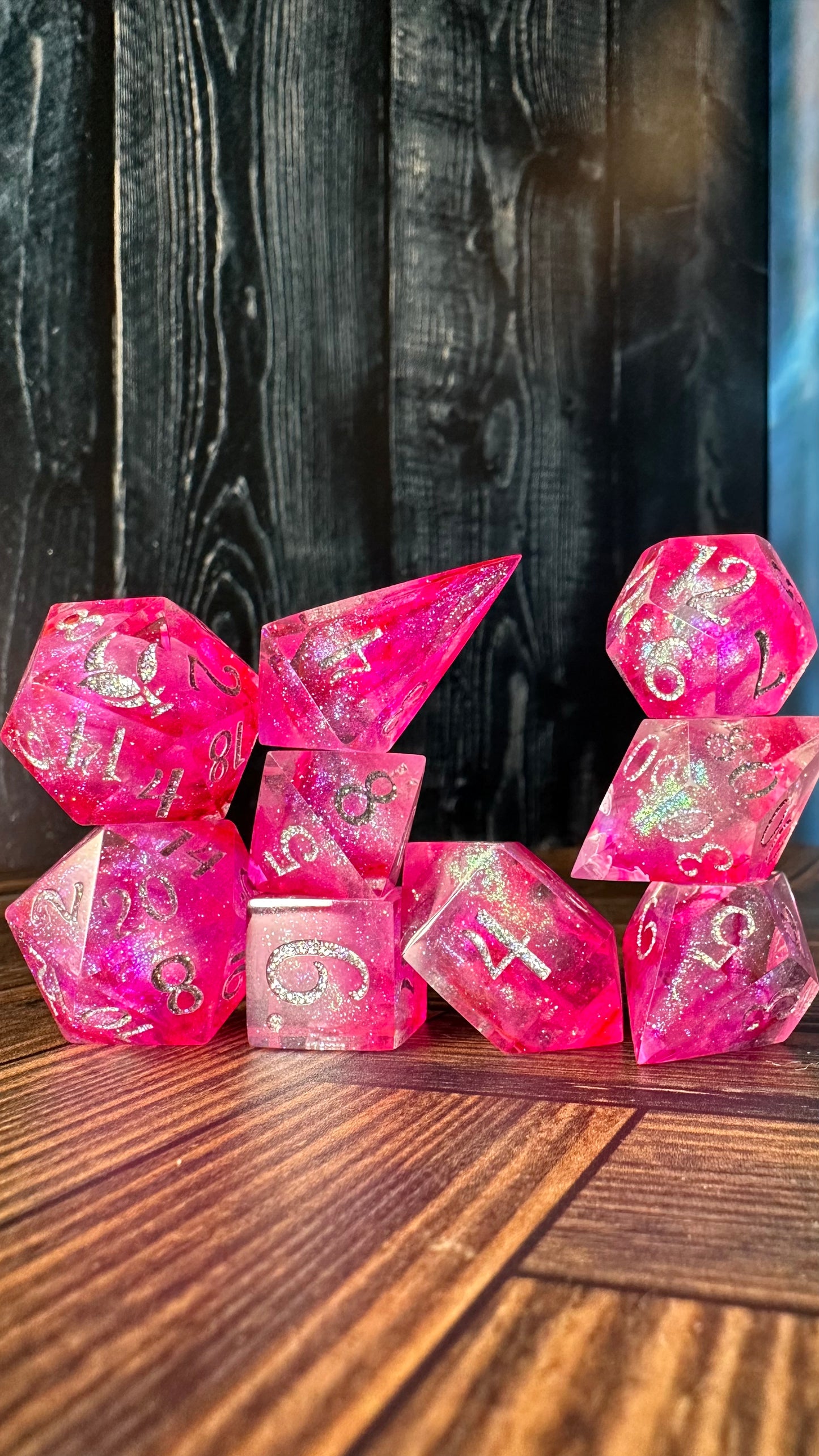 Hi Barbie!  8 piece polyhedral dice set