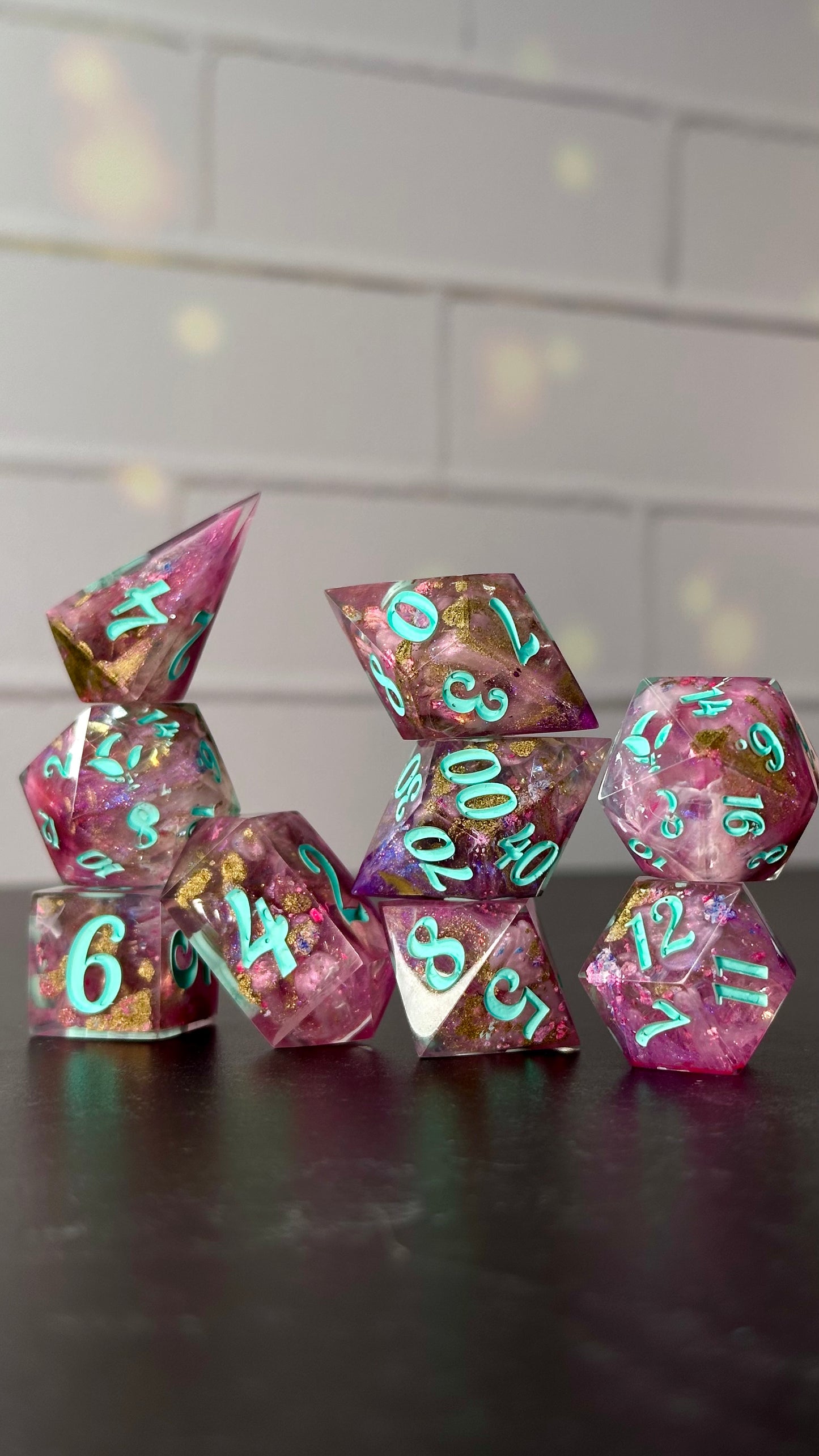 "It’s *infectious*"-Pobody's Nerfect - 8 piece polyhedral dice set (Large)