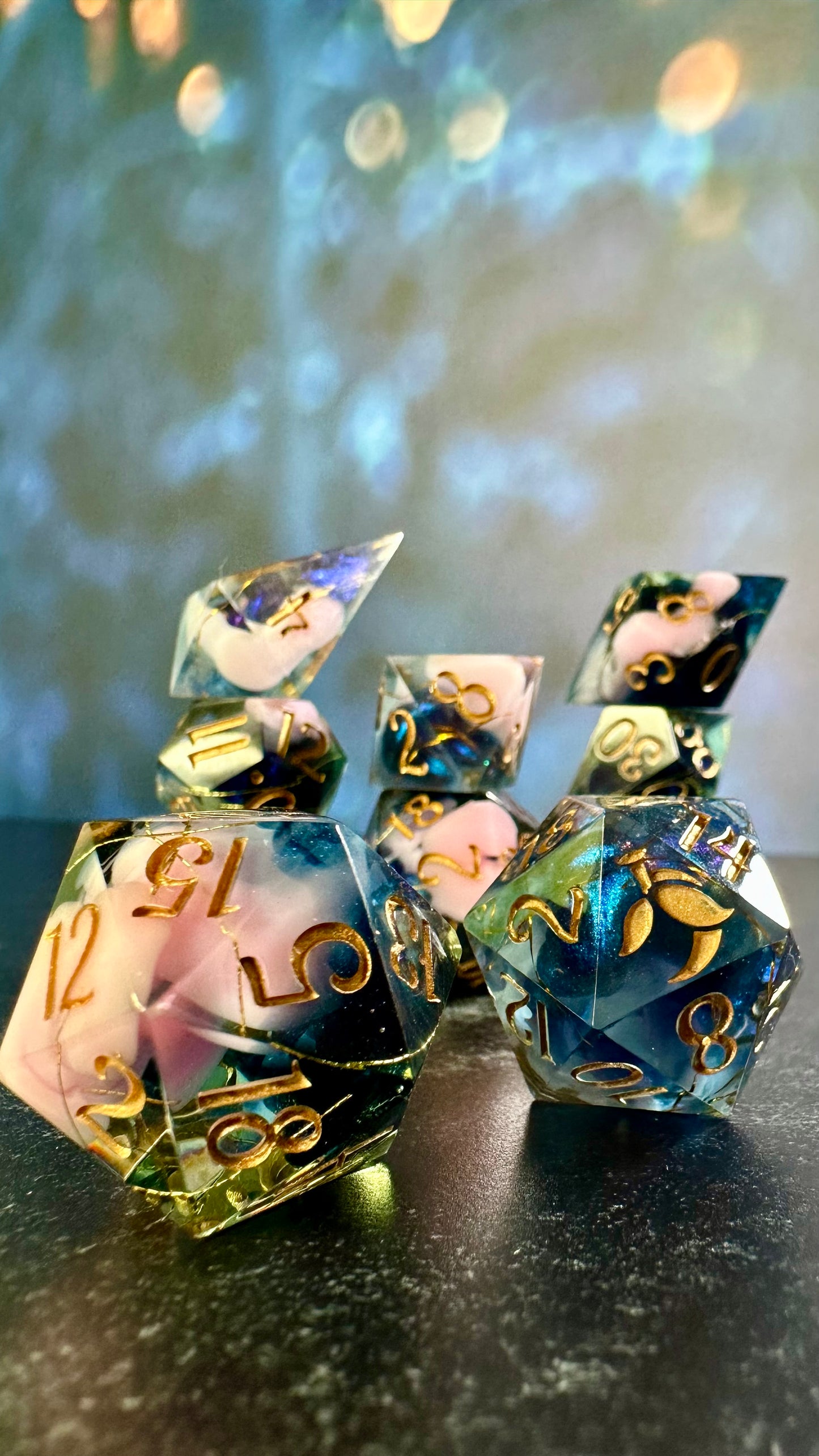 Hades Dreaming- 8 piece polyhedral dice set