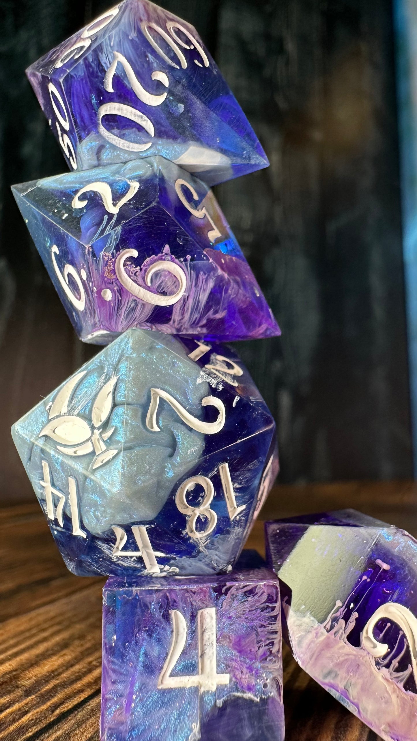 Purple Haze-8 piece polyhedral dice set-Pobody's Nerfect