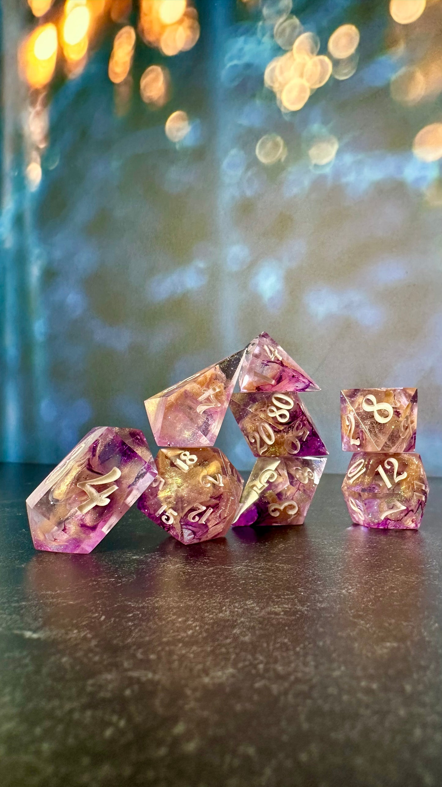 PB&J Nebula 8 piece polyhedral dice set (Large) (Beta) Pobody's Nerfect