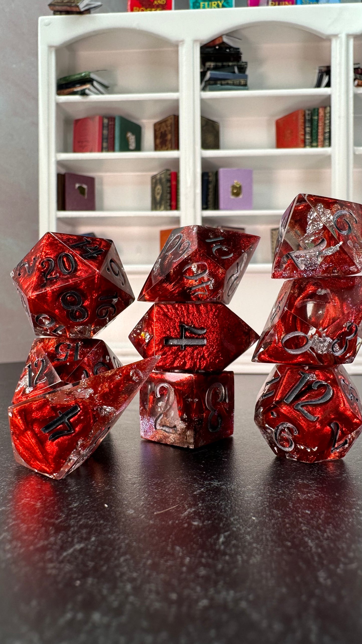 "Arrogant Bastards, That's What" - 8 piece polyhedral dice set