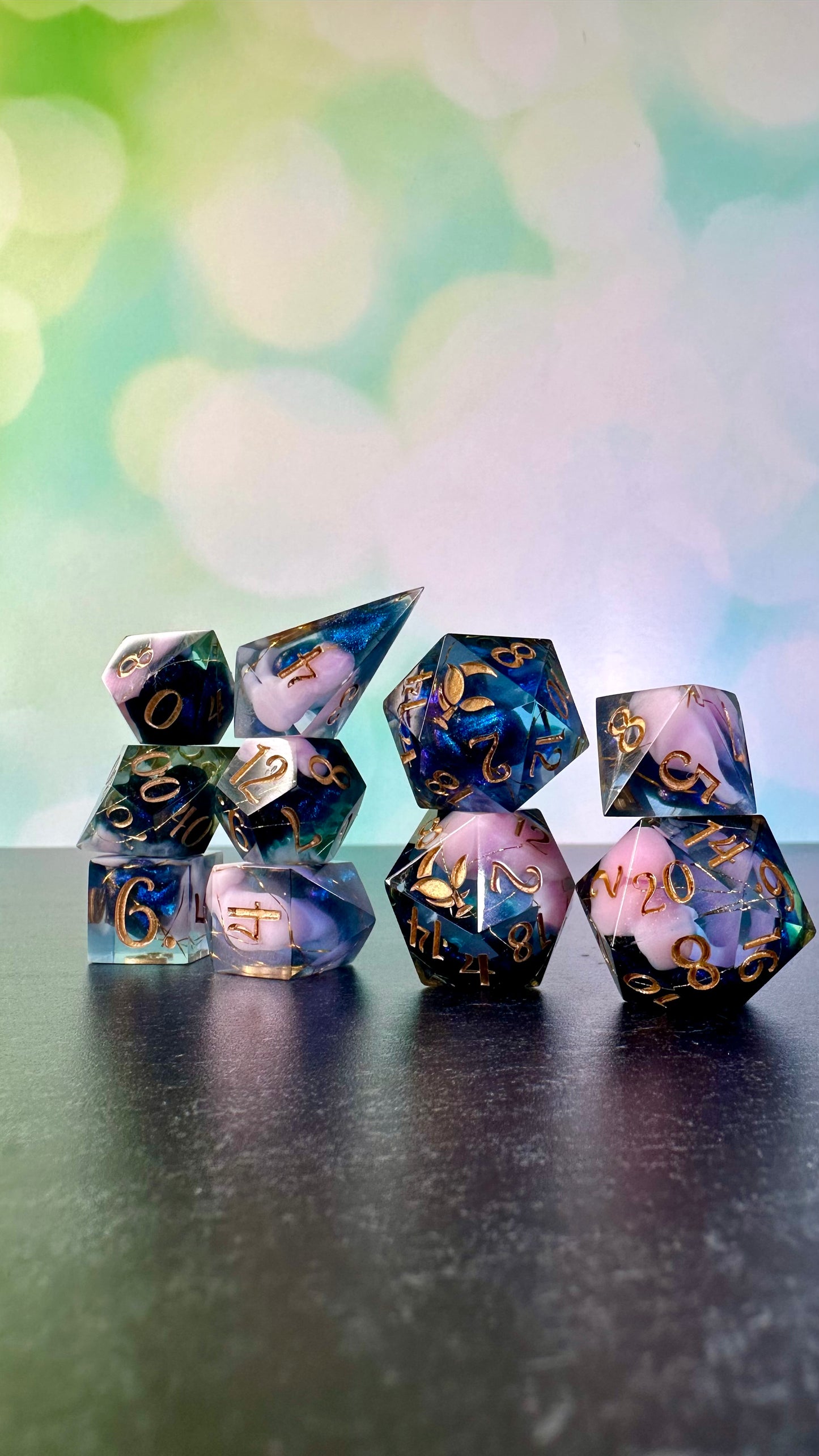 Hades Dreaming- 8 piece polyhedral dice set