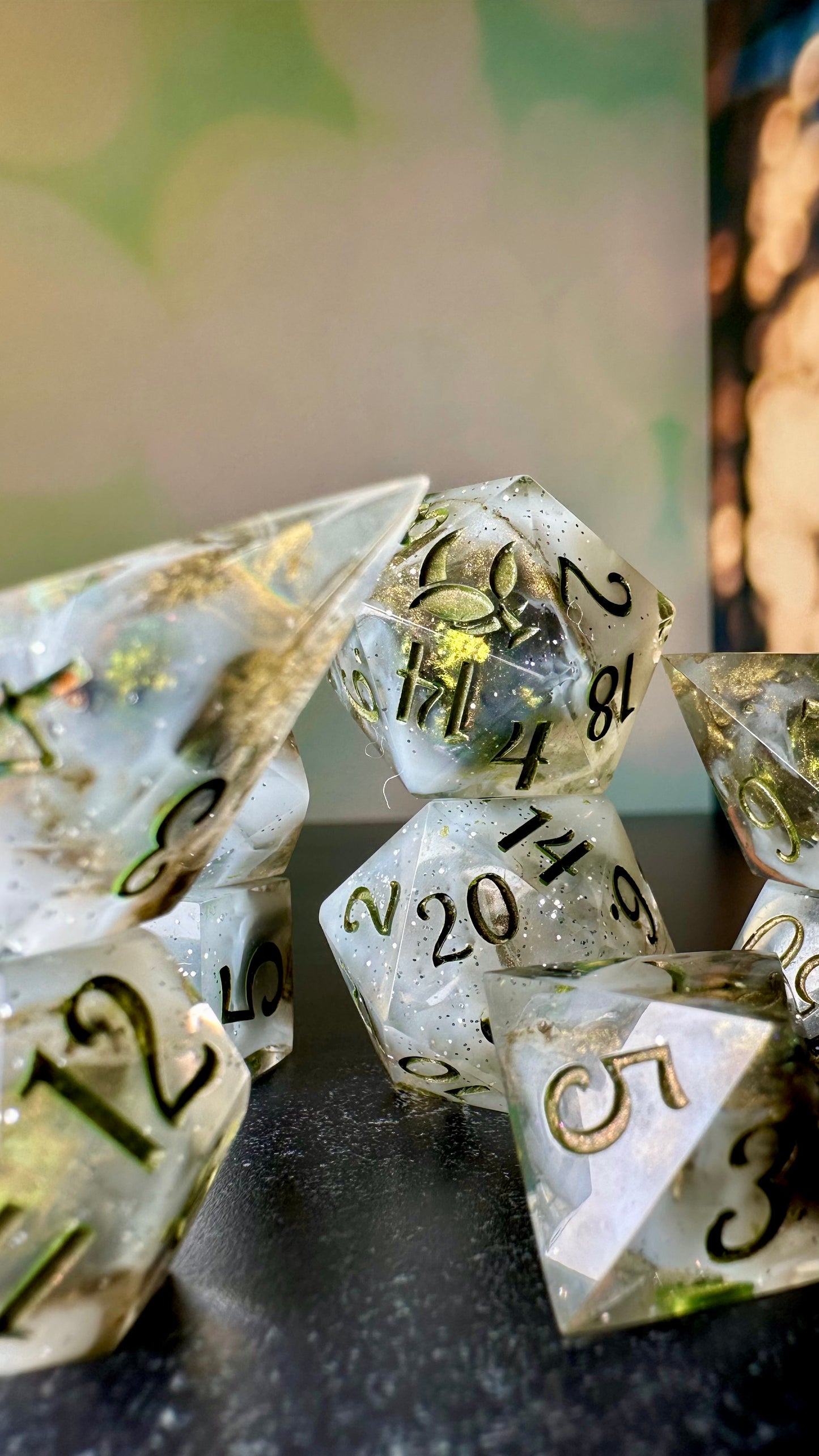 Tarnished Hopes of Spring-8 piece polyhedral dice set