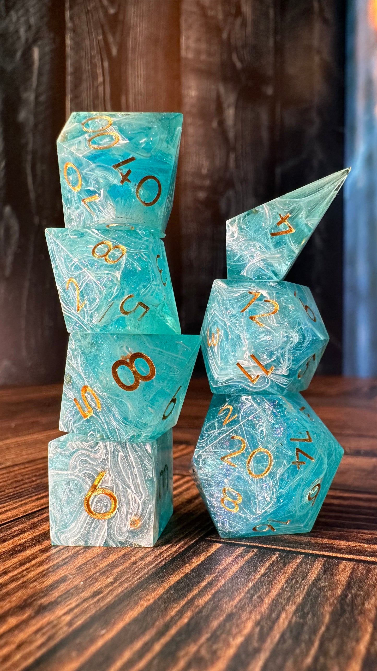 House of Sky and Breath- 7 piece polyhedral dice set (Small)