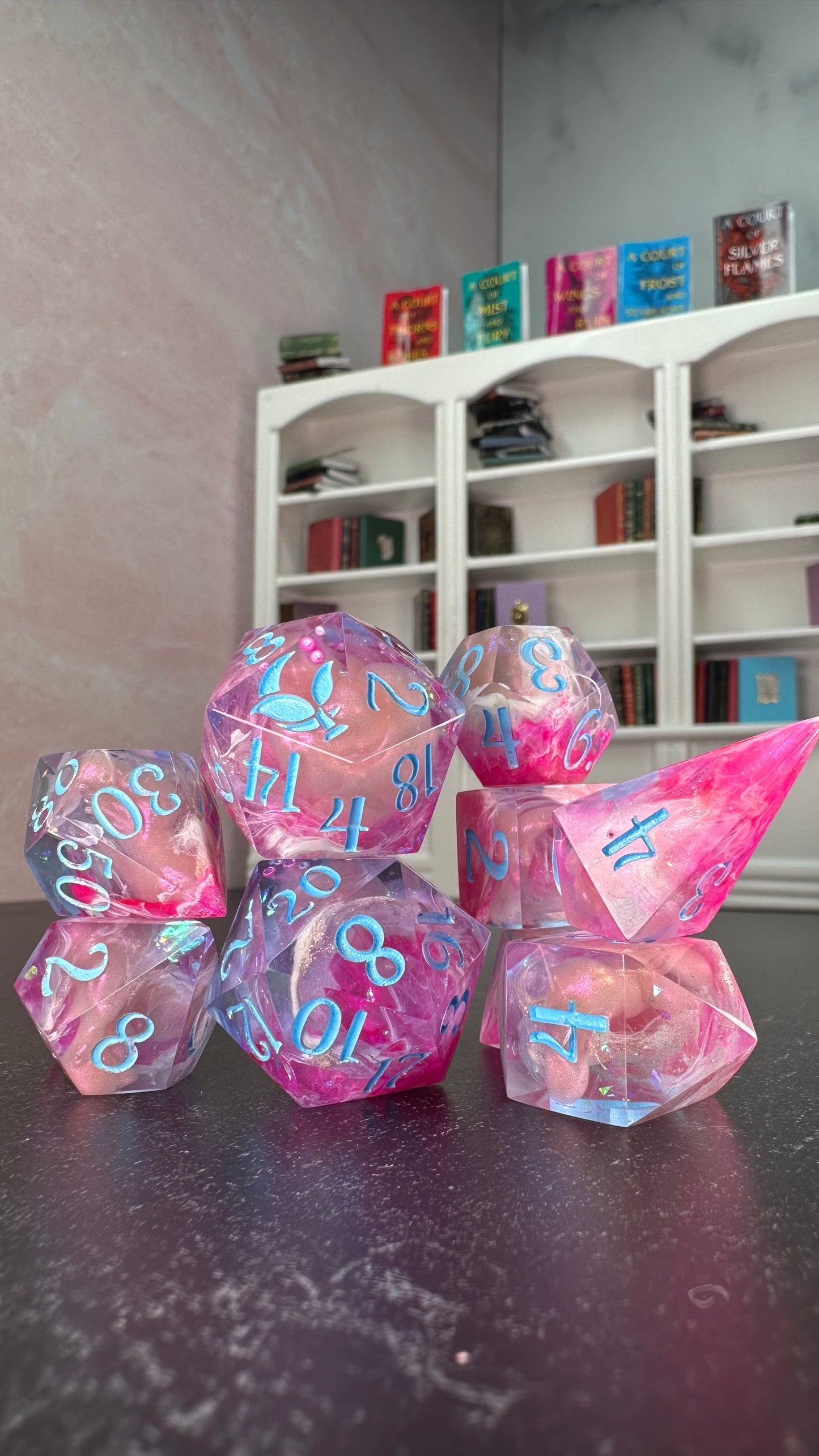 The Day Court- 8 piece polyhedral dice set