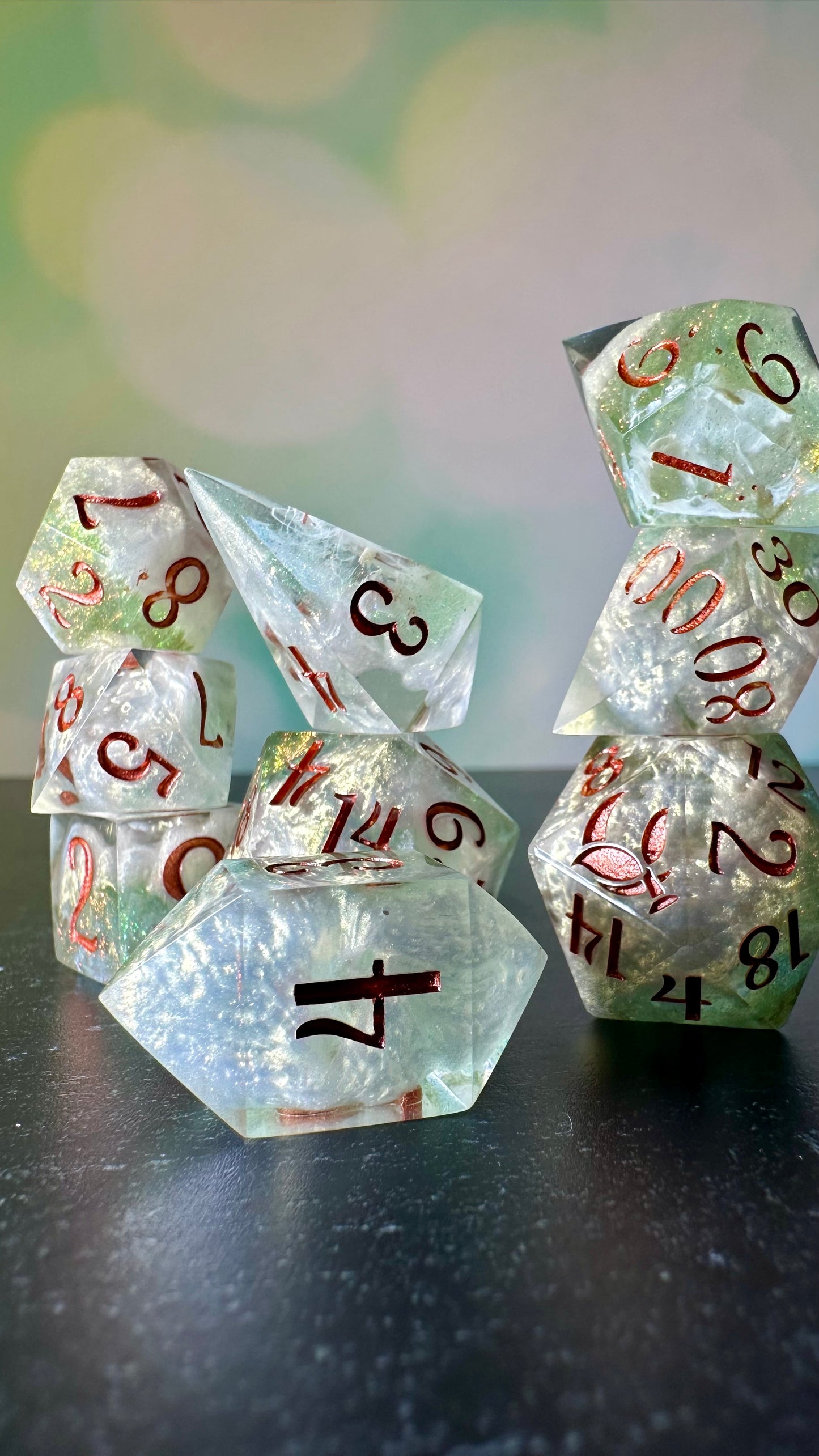 Helion's Truth- 8 piece polyhedral dice set