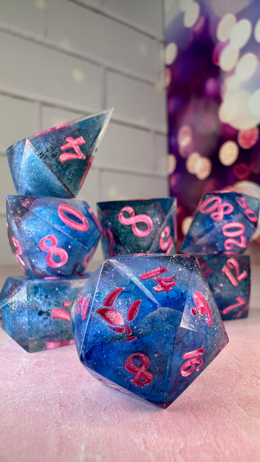 Hades and Perse-8 piece polyhedral dice set (Large)