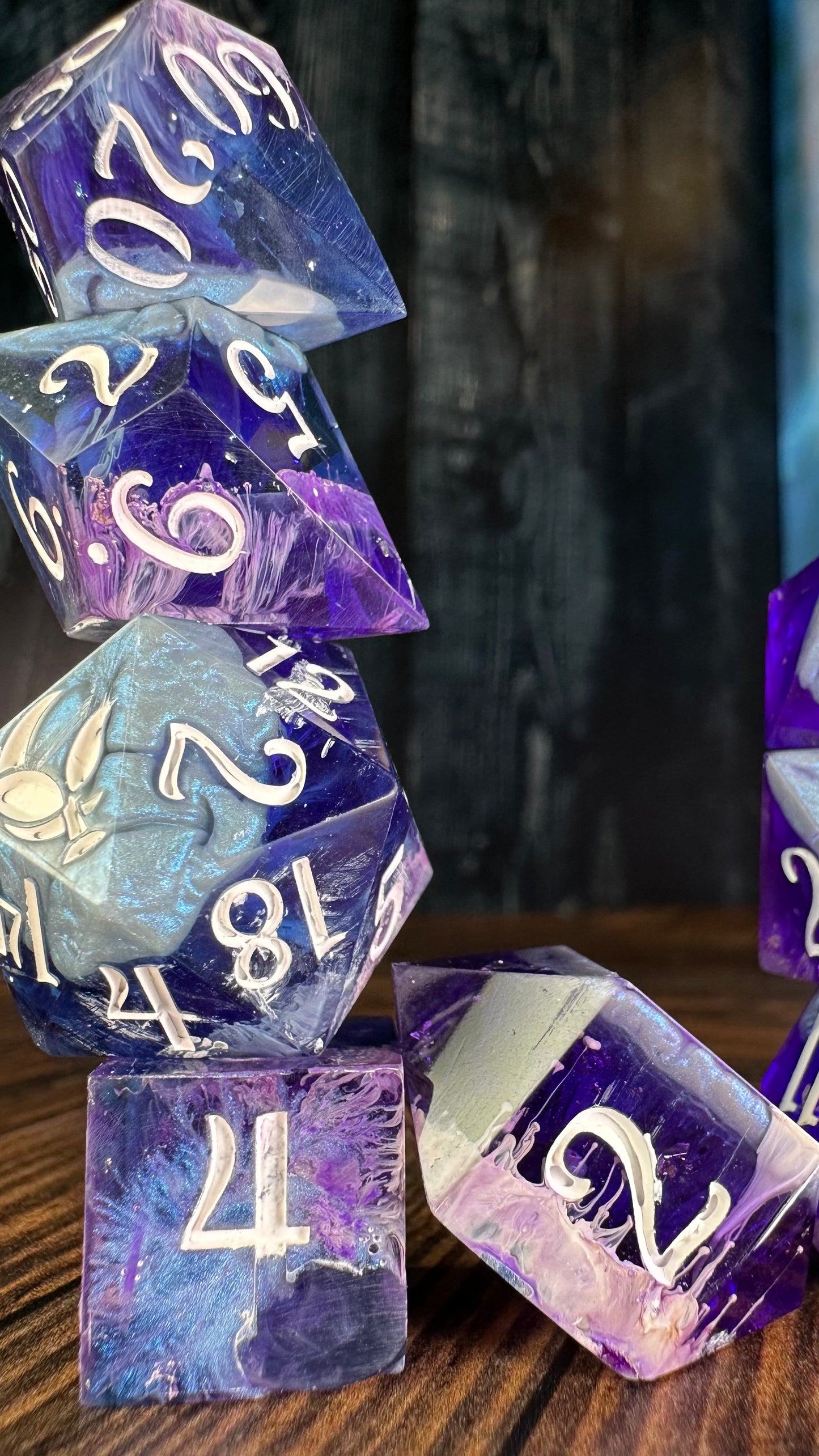 Purple Haze-8 piece polyhedral dice set-Pobody's Nerfect