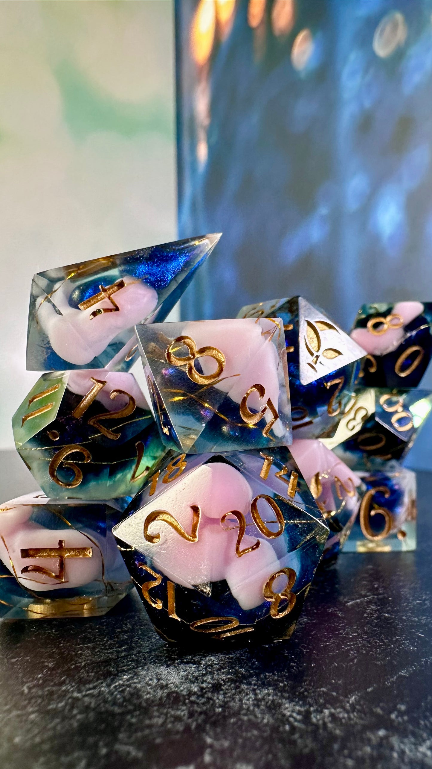 Hades Dreaming- 8 piece polyhedral dice set