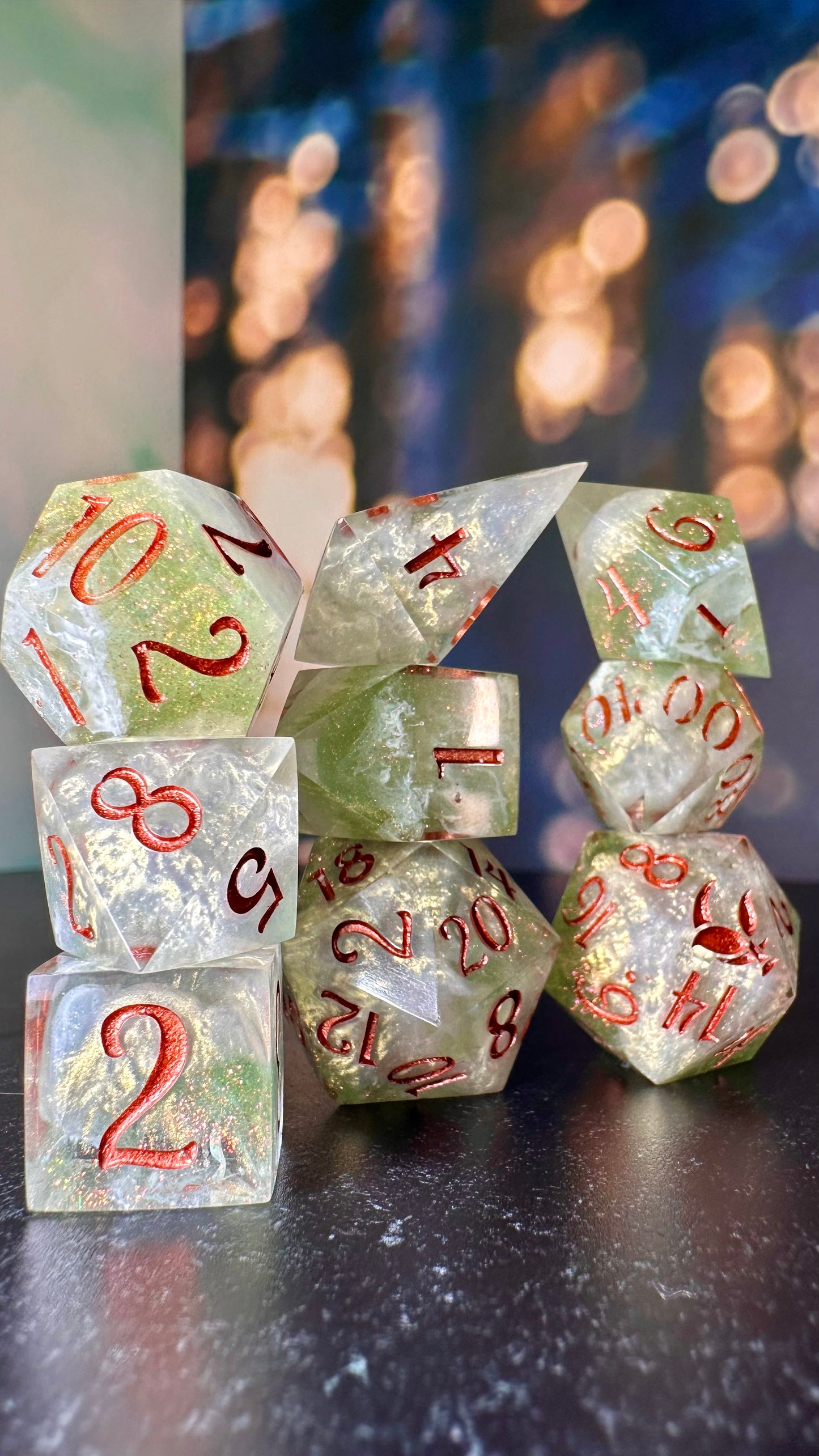 Helion's Truth- 8 piece polyhedral dice set