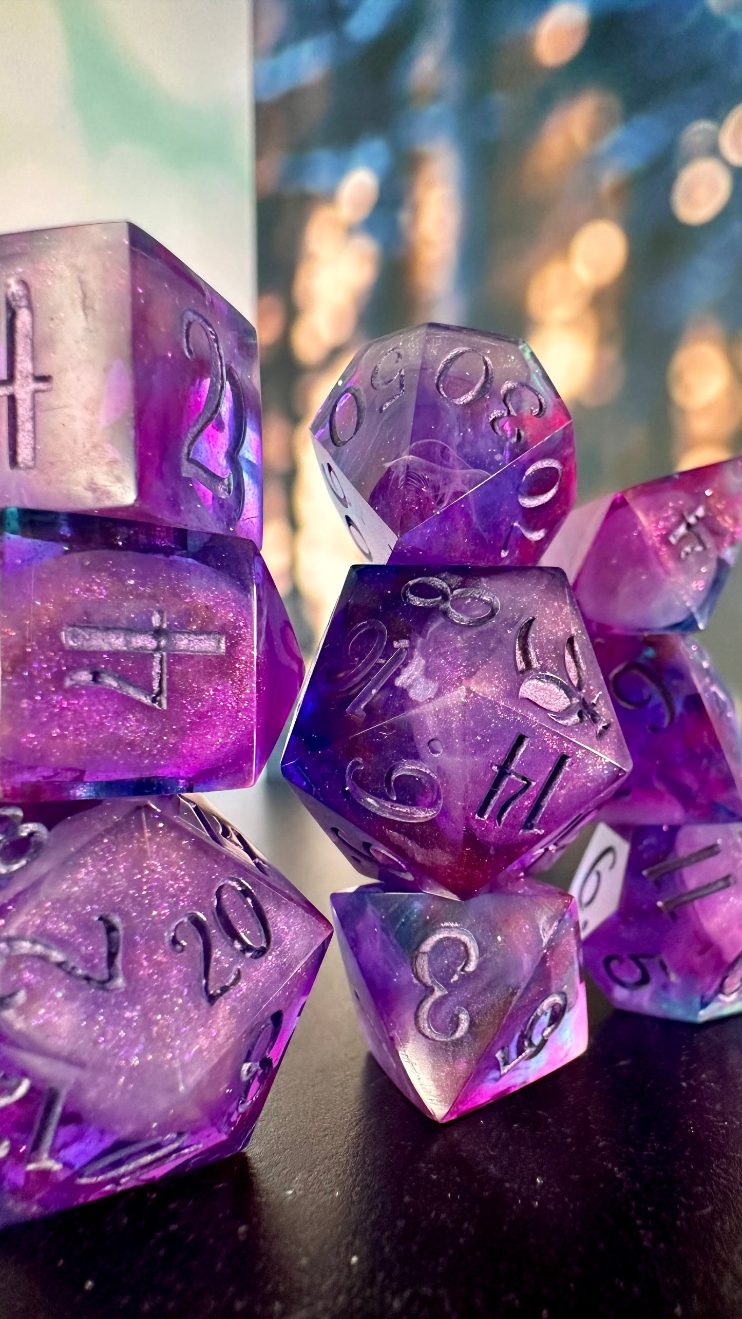 "I will always be with you" - 8 piece polyhedral dice set