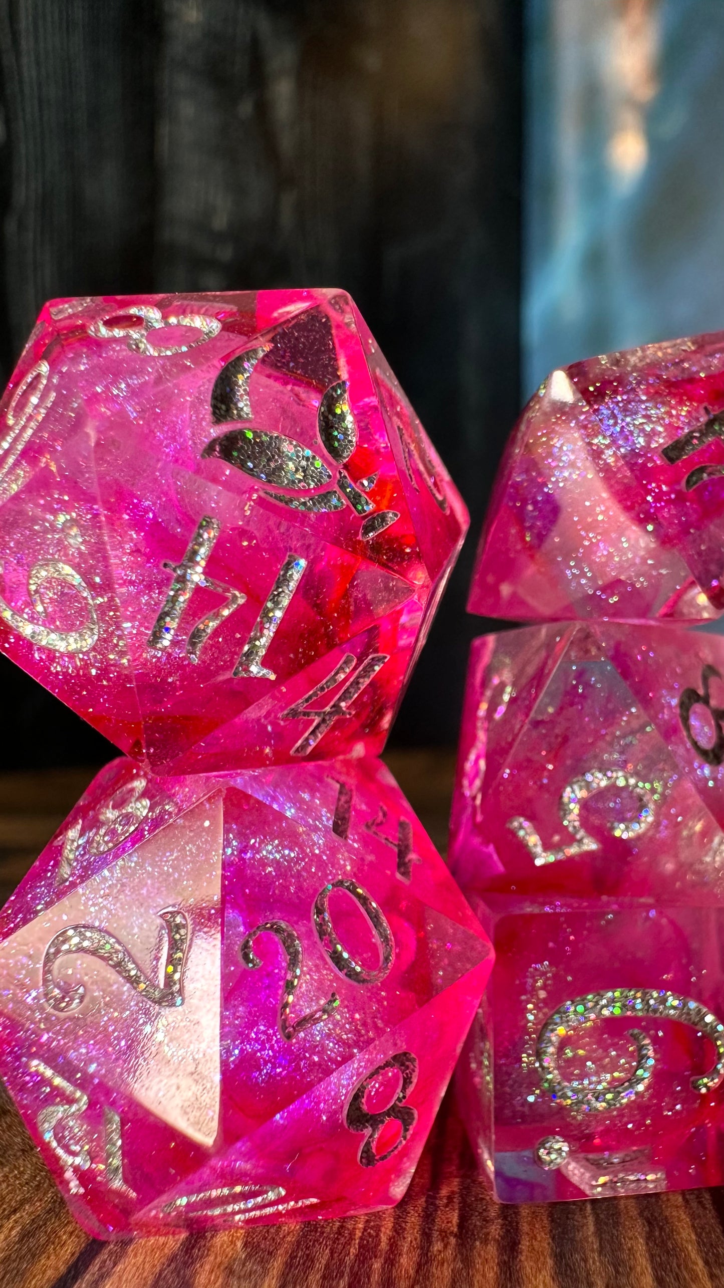 Hi Barbie!  8 piece polyhedral dice set