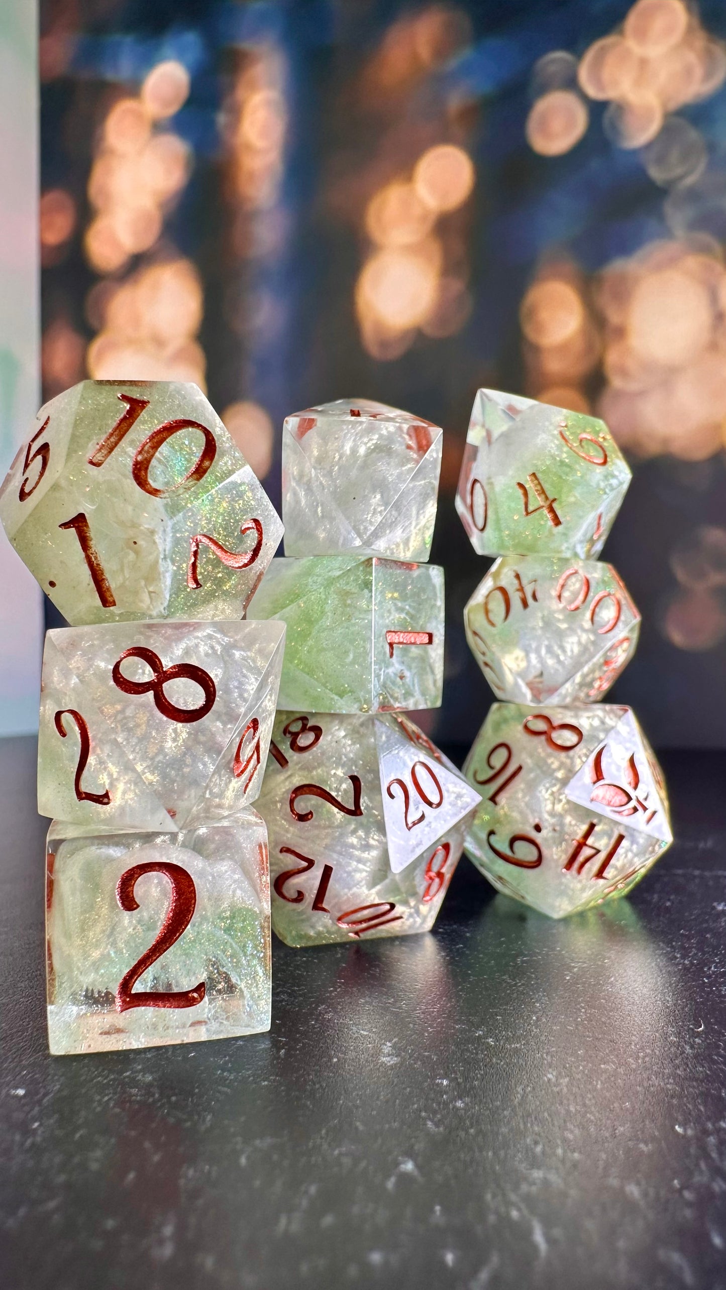 Helion's Truth- 8 piece polyhedral dice set