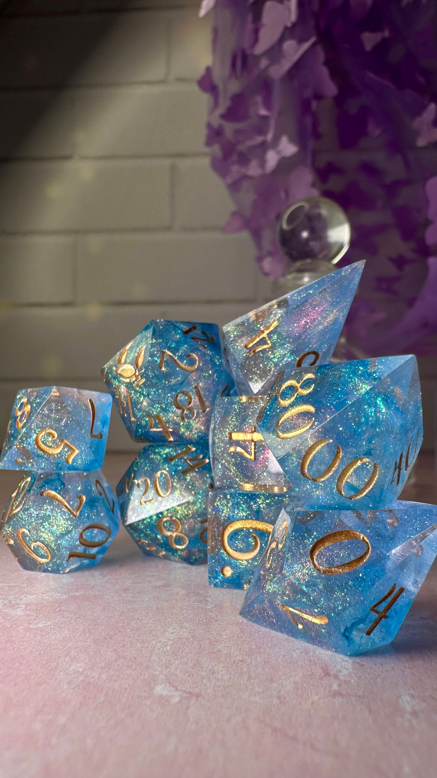 Meeting Michaela- 8 piece polyhedral dice set