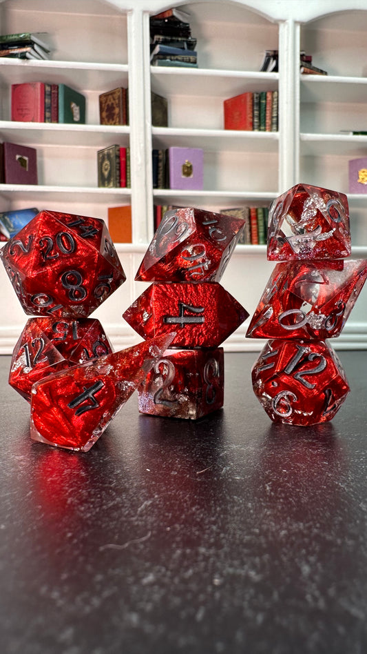 "Arrogant Bastards, That's What" - 8 piece polyhedral dice set