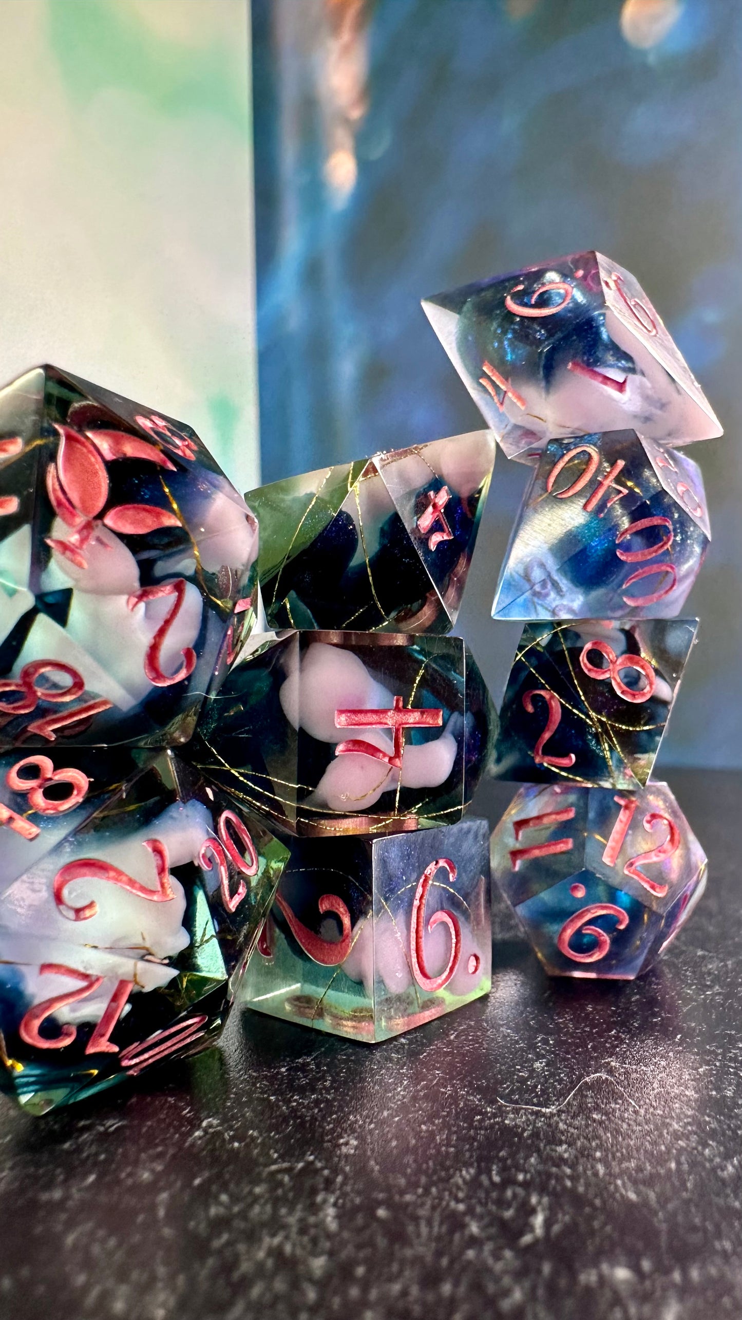 Hades Hopes- 8 piece polyhedral dice set