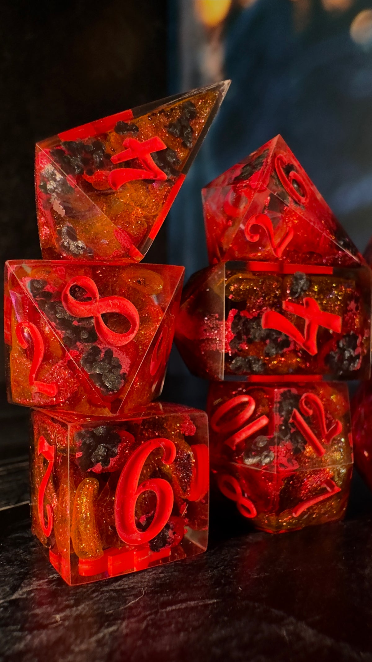 “Carl and I made a baby” -8 piece polyhedral dice set (Large)