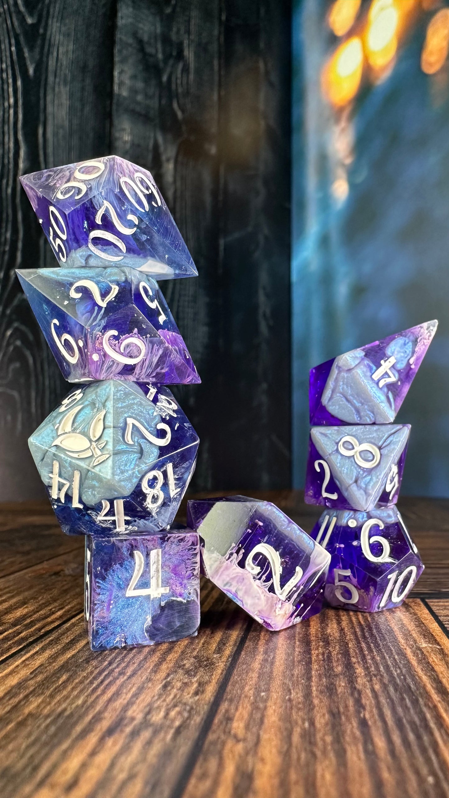 Purple Haze-8 piece polyhedral dice set-Pobody's Nerfect