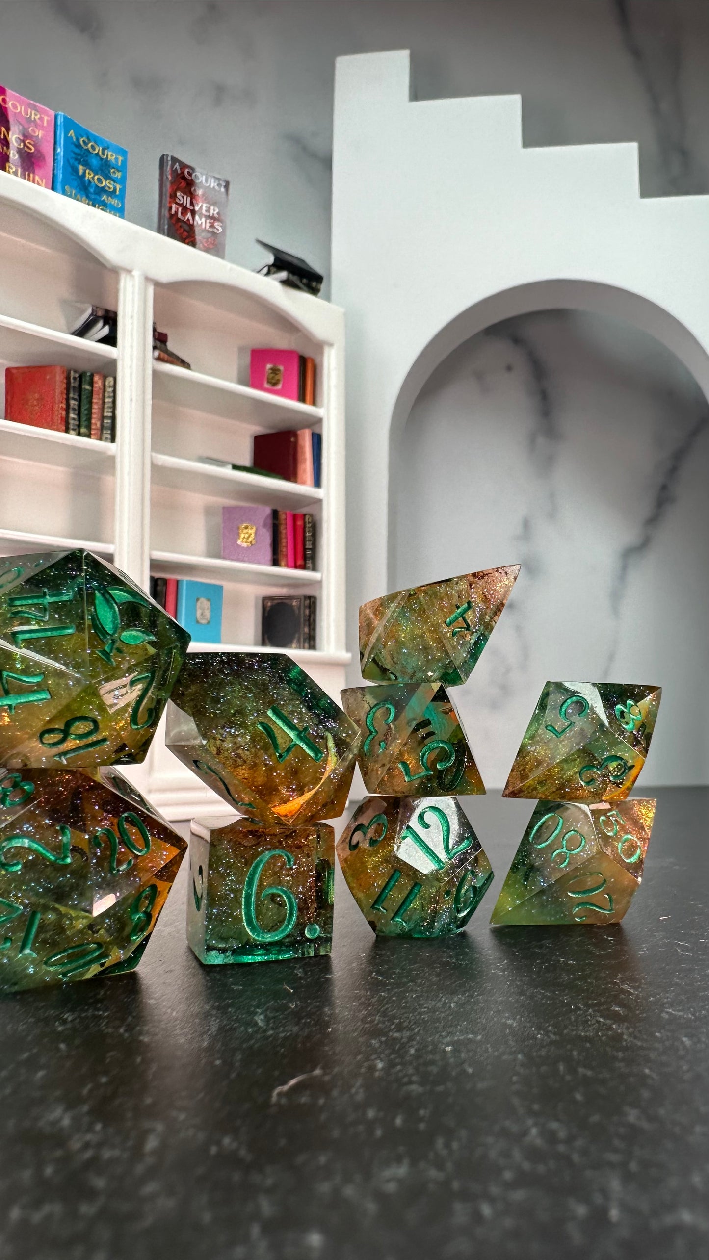 Spring's Emissary- 8 piece polyhedral dice set