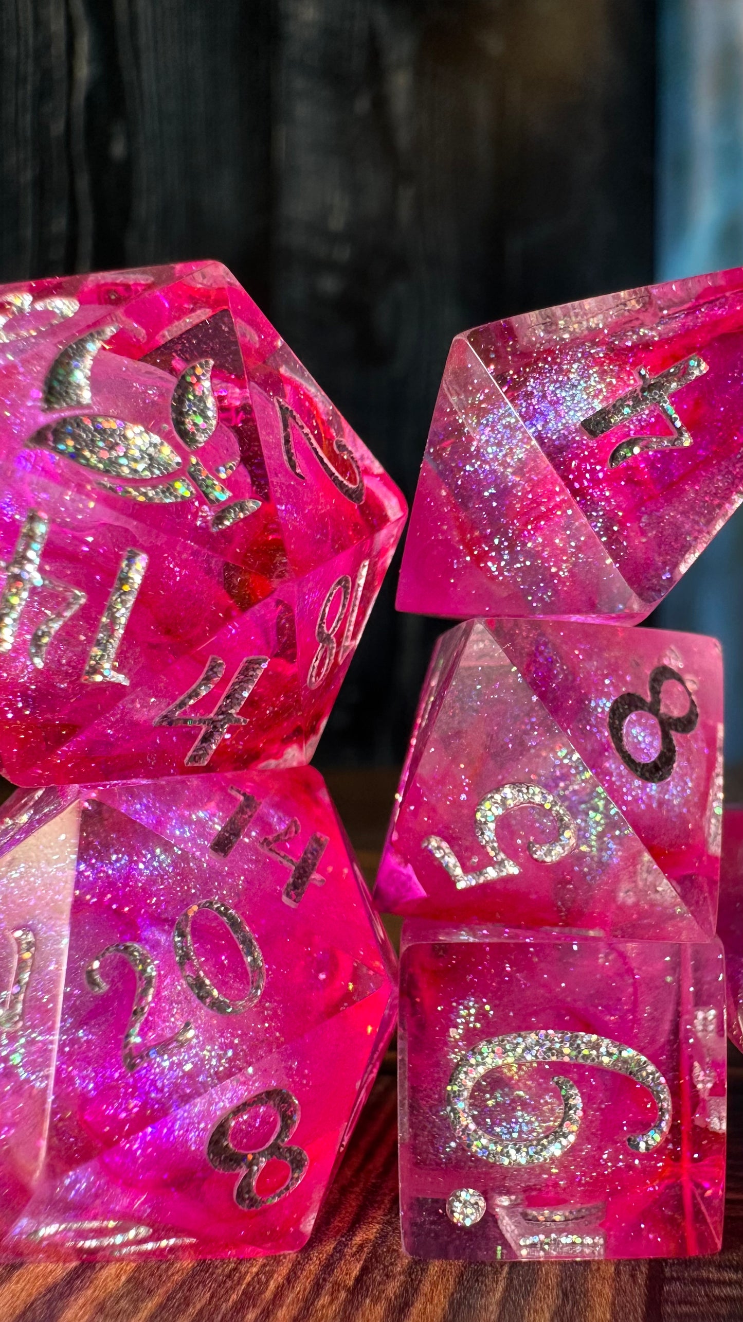 Hi Barbie!  8 piece polyhedral dice set