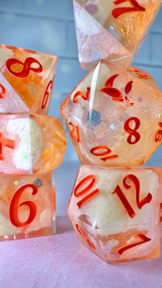 Jecki Lon- 8 piece polyhedral dice set (Large)