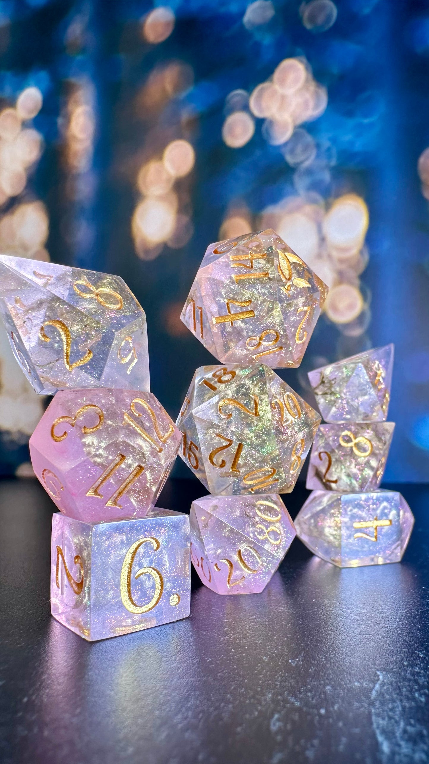 Celestina - 8 piece polyhedral dice set