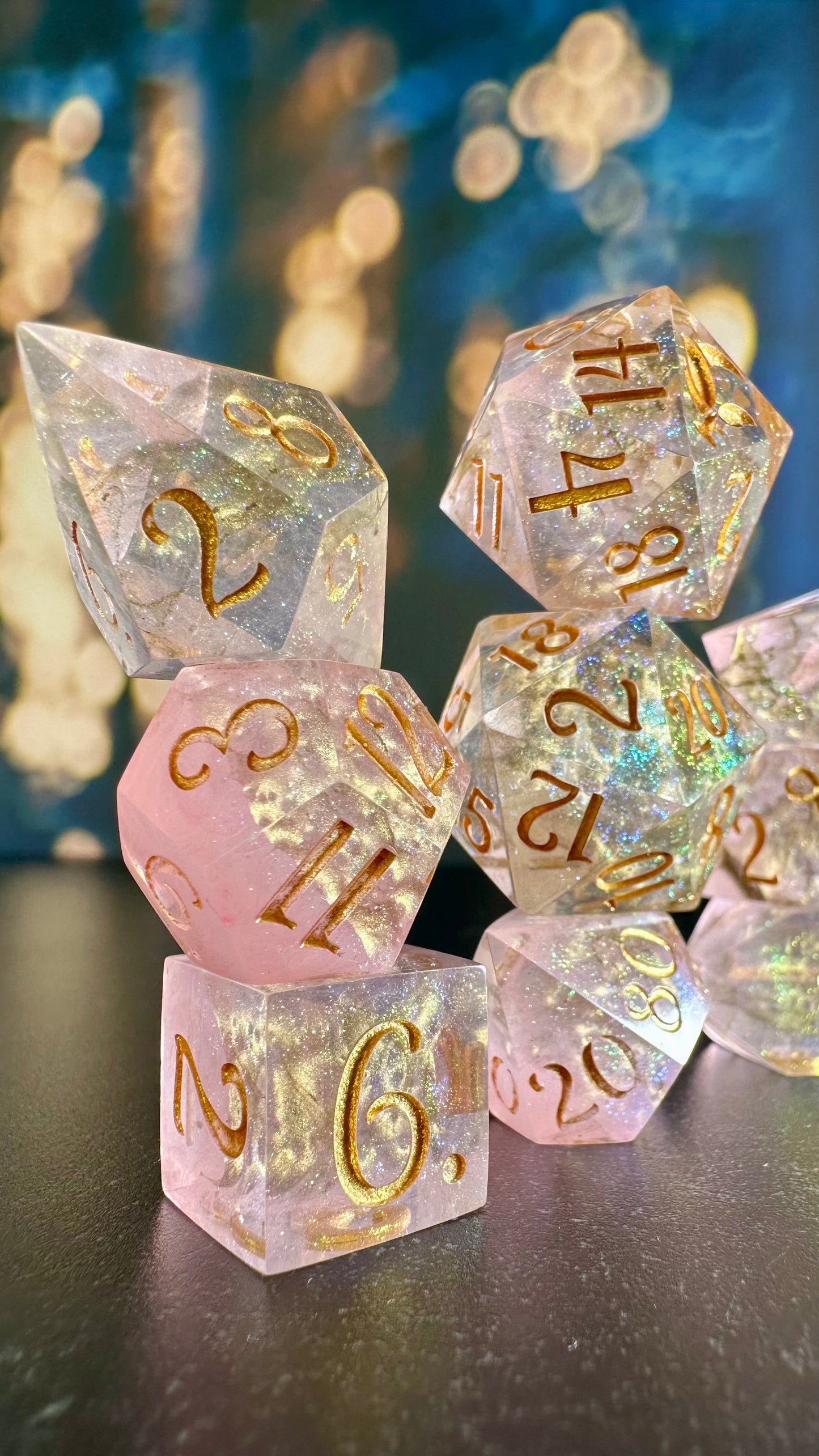 Celestina - 8 piece polyhedral dice set