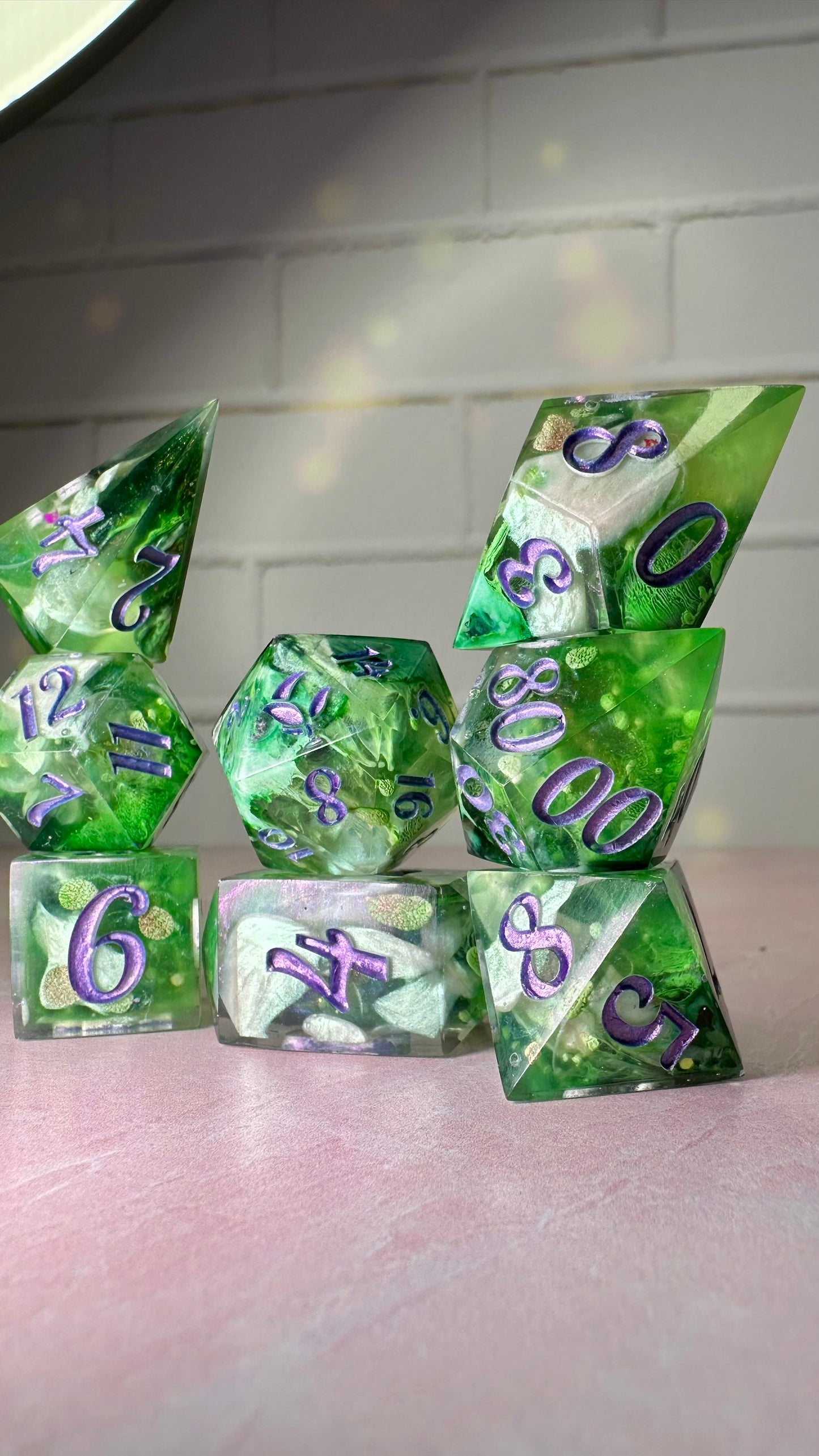 Nicholas Scratch-8 piece polyhedral dice set (Large)
