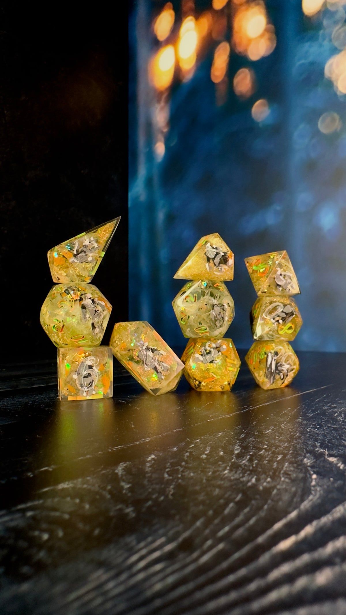 “Adrian” -8 piece polyhedral dice set (Large)