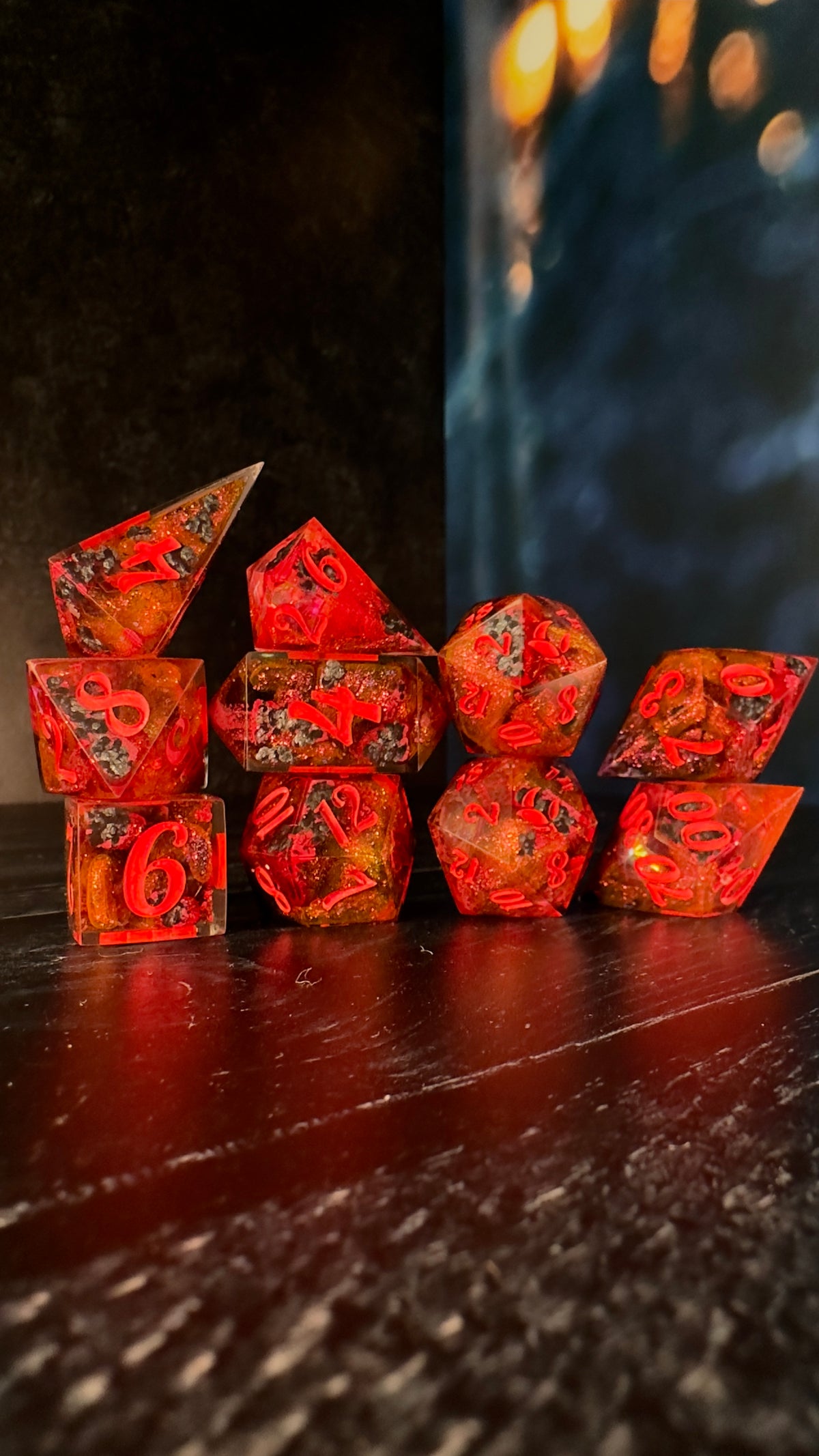 “Carl and I made a baby” -8 piece polyhedral dice set (Large)