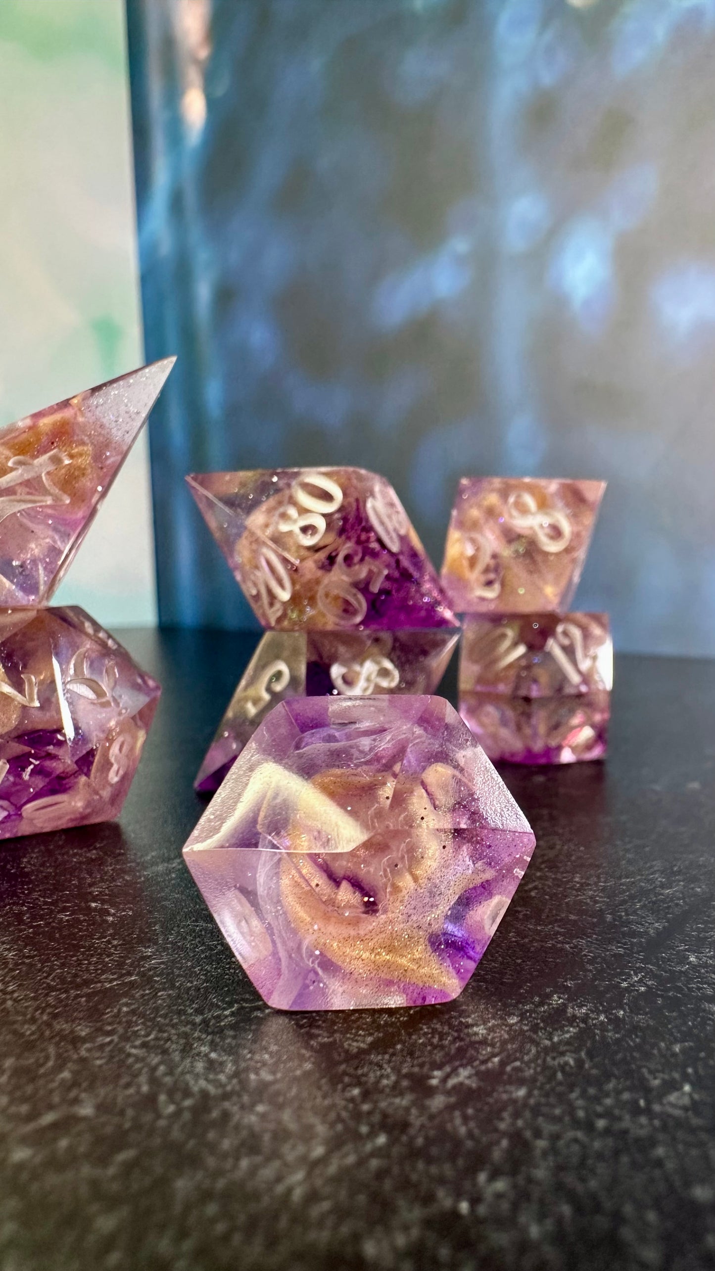 PB&J Nebula 8 piece polyhedral dice set (Large) (Beta) Pobody's Nerfect