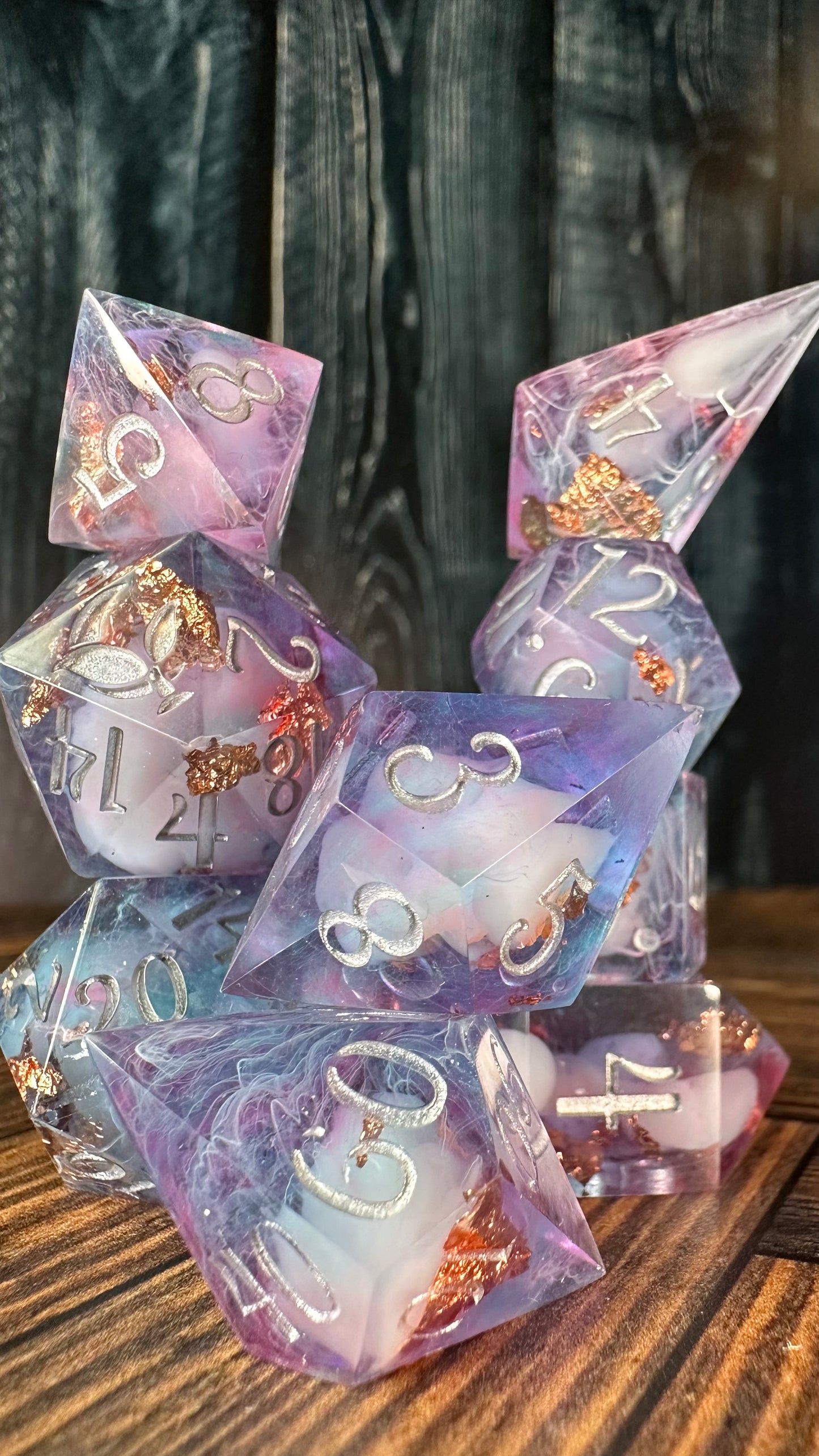 Through Love All Is Possible-8 piece polyhedral dice set