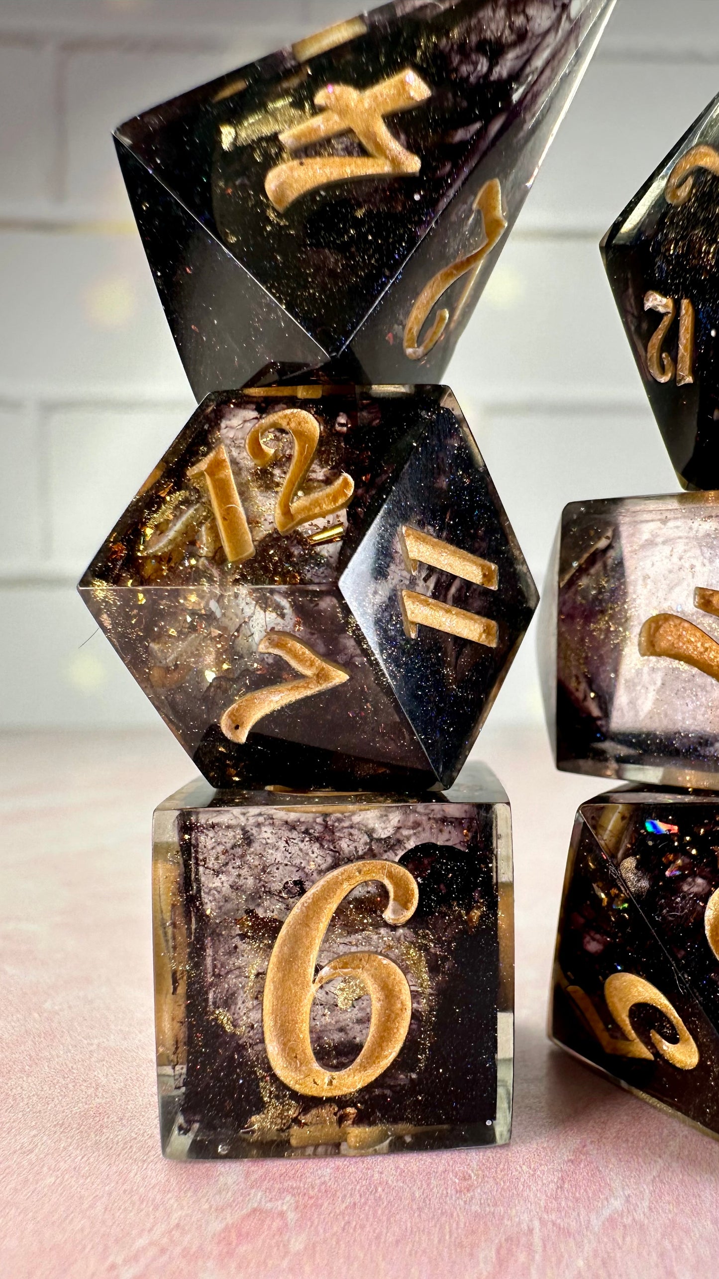 The Dark King-8 piece polyhedral dice set (Large)