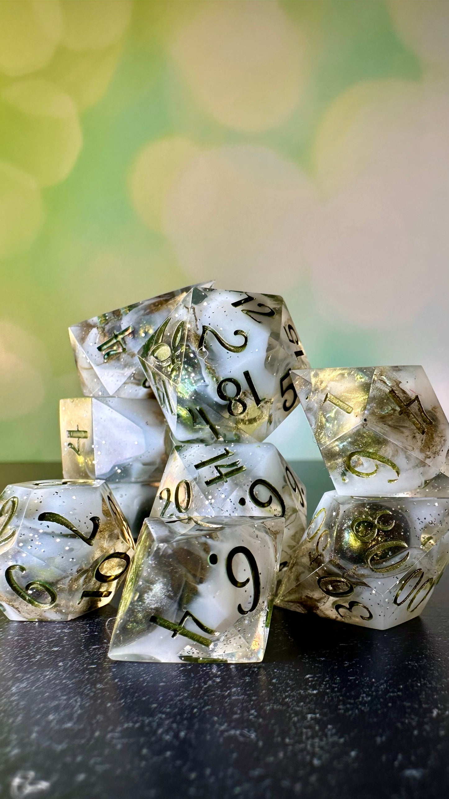 Tarnished Hopes of Spring-8 piece polyhedral dice set