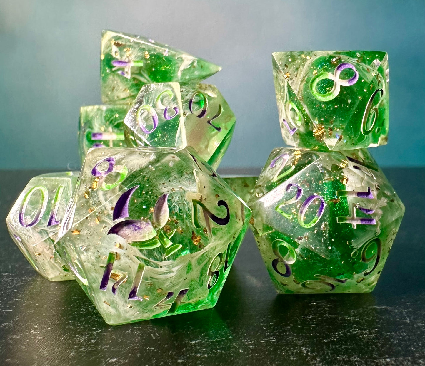 Genderqueer Pride- 8 piece polyhedral dice set