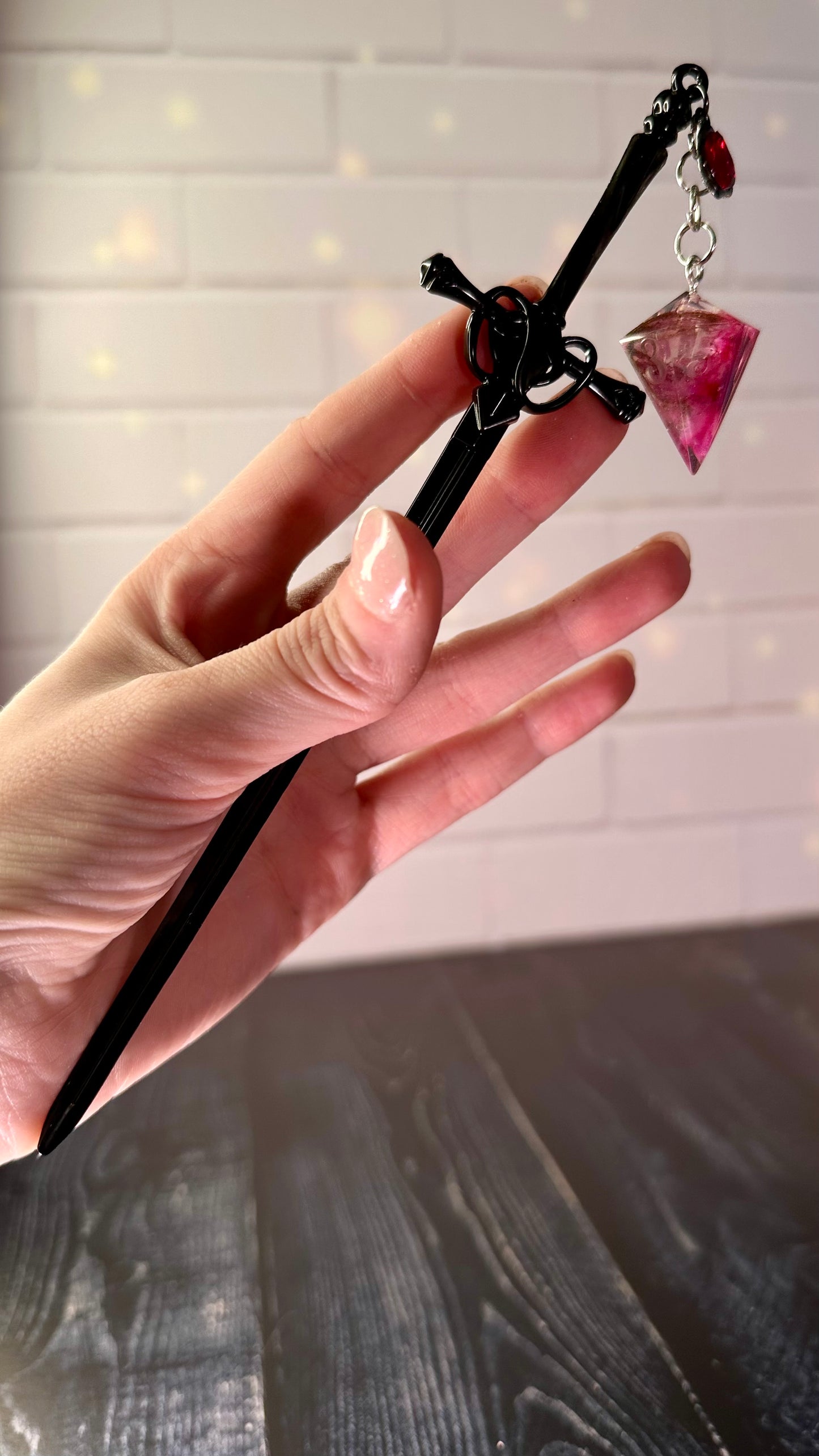 Purple Pink Shimmering Dice Dagger