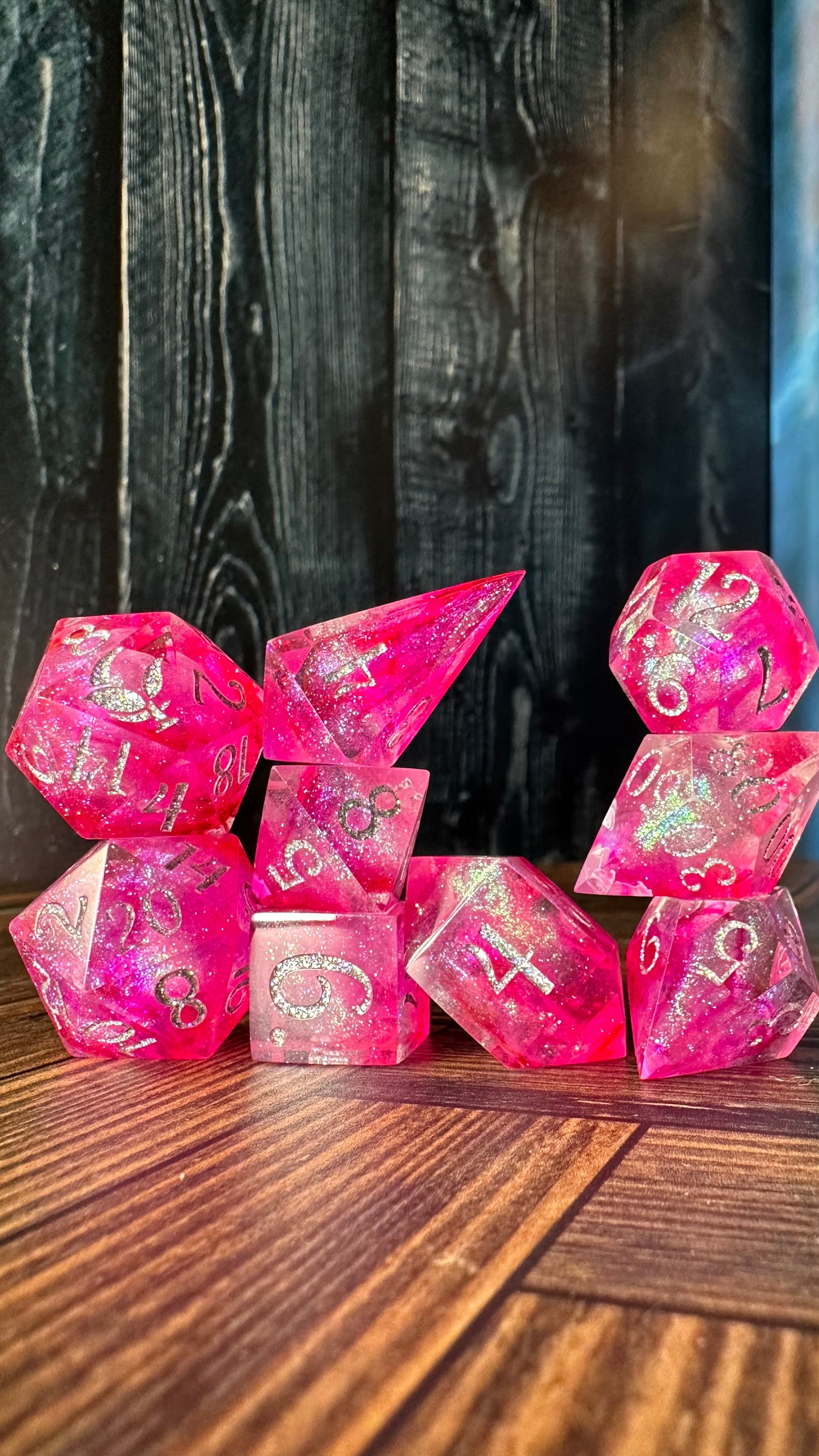 Hi Barbie!  8 piece polyhedral dice set