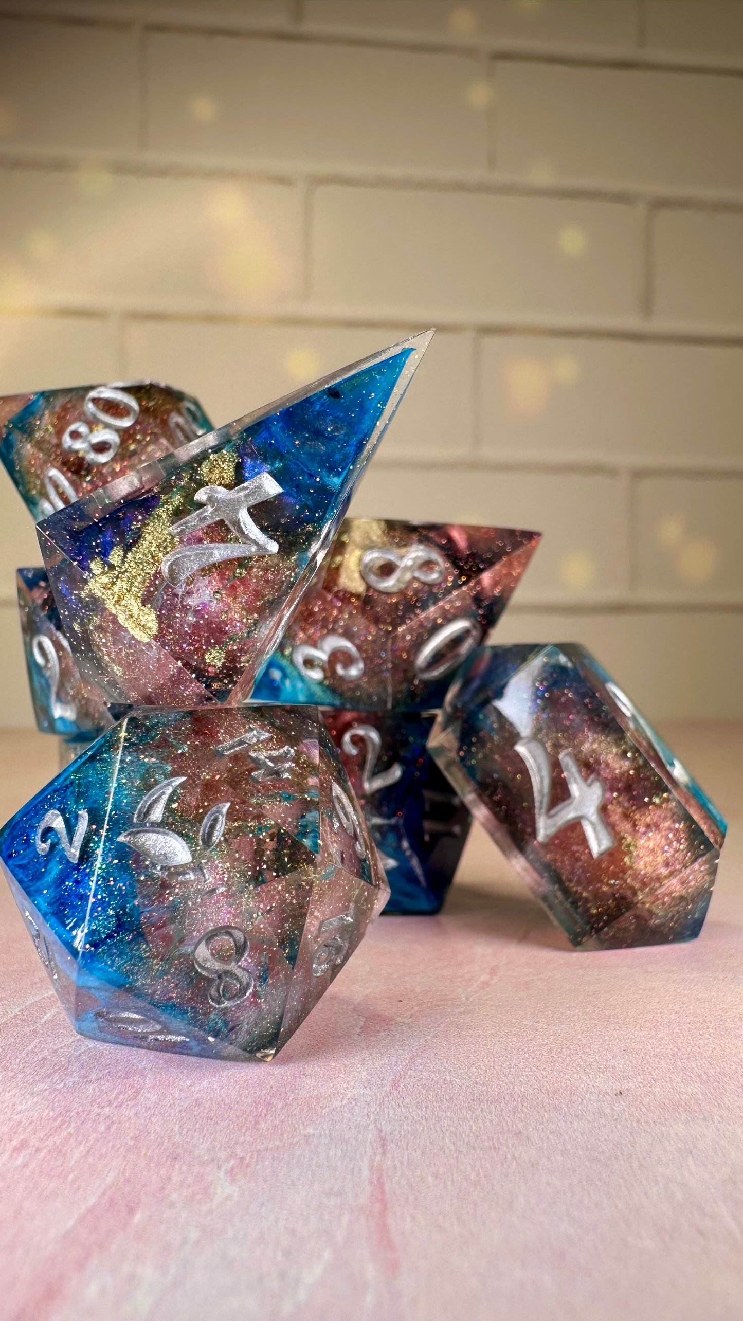 Duality- 8 piece polyhedral dice set (Large)
