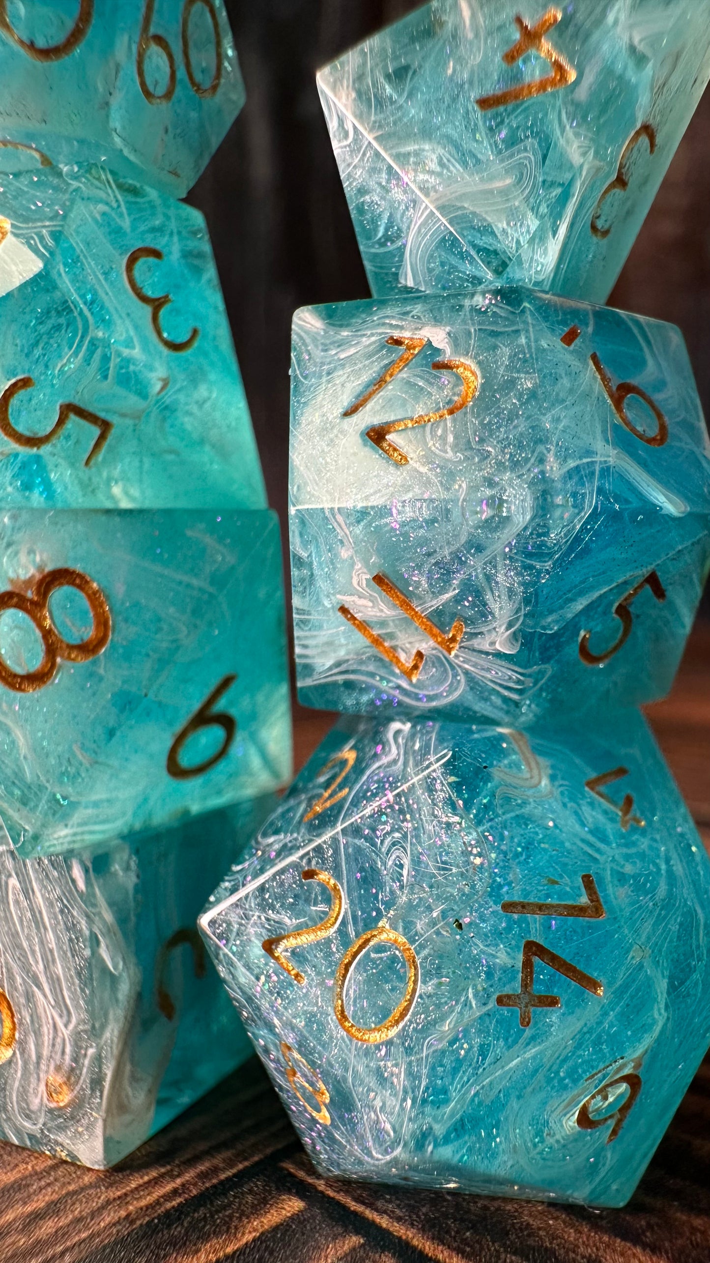 House of Sky and Breath- 7 piece polyhedral dice set (Small)