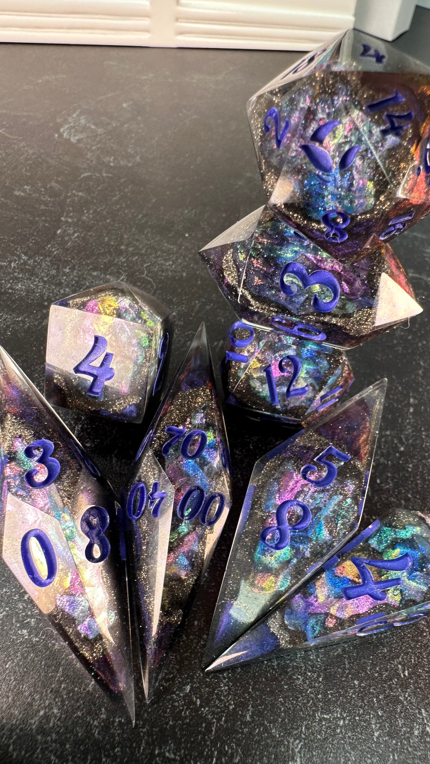 Rhysand's Power- 8 piece polyhedral dice set- (Pointy Bois)