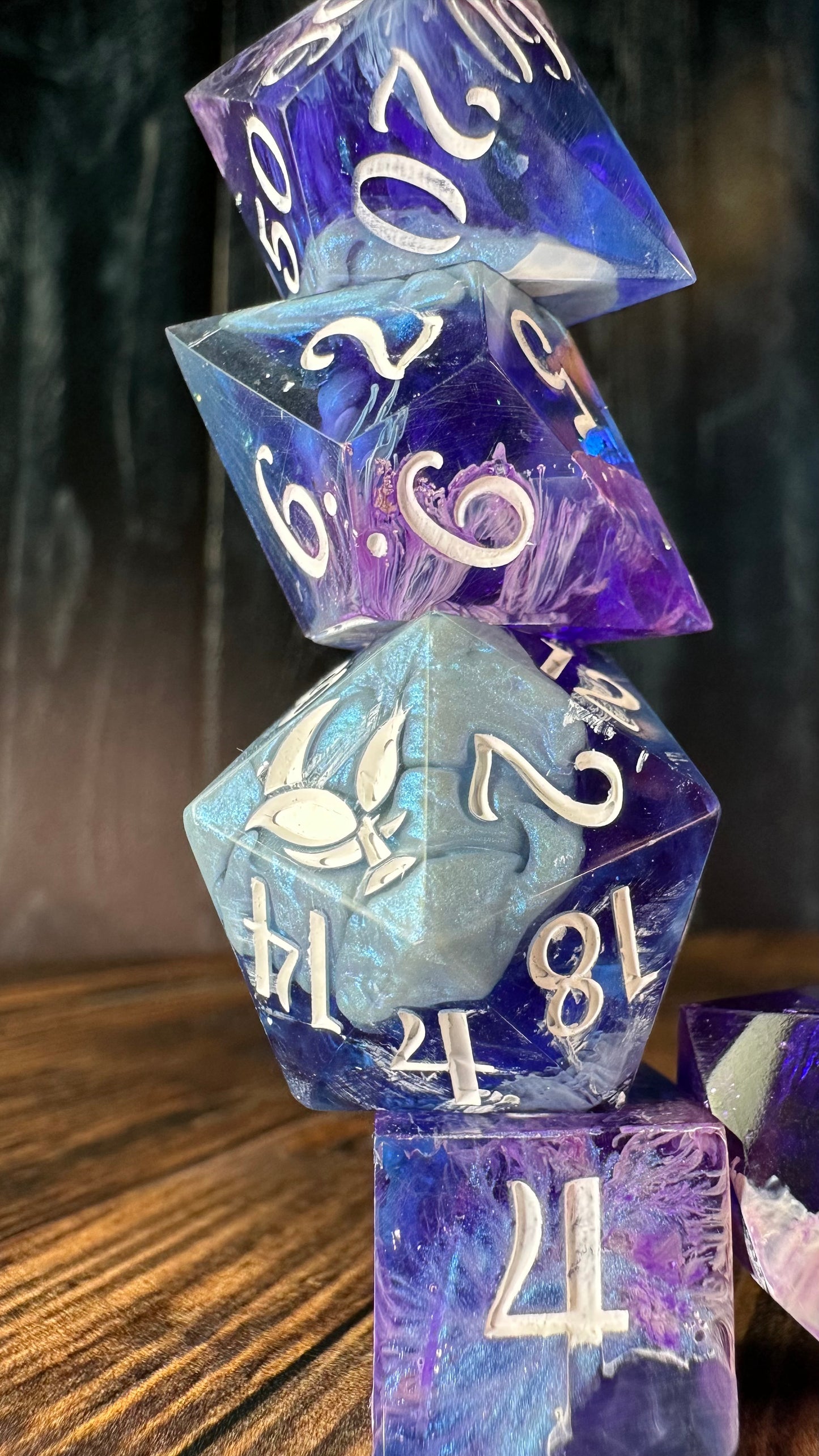 Purple Haze-8 piece polyhedral dice set-Pobody's Nerfect