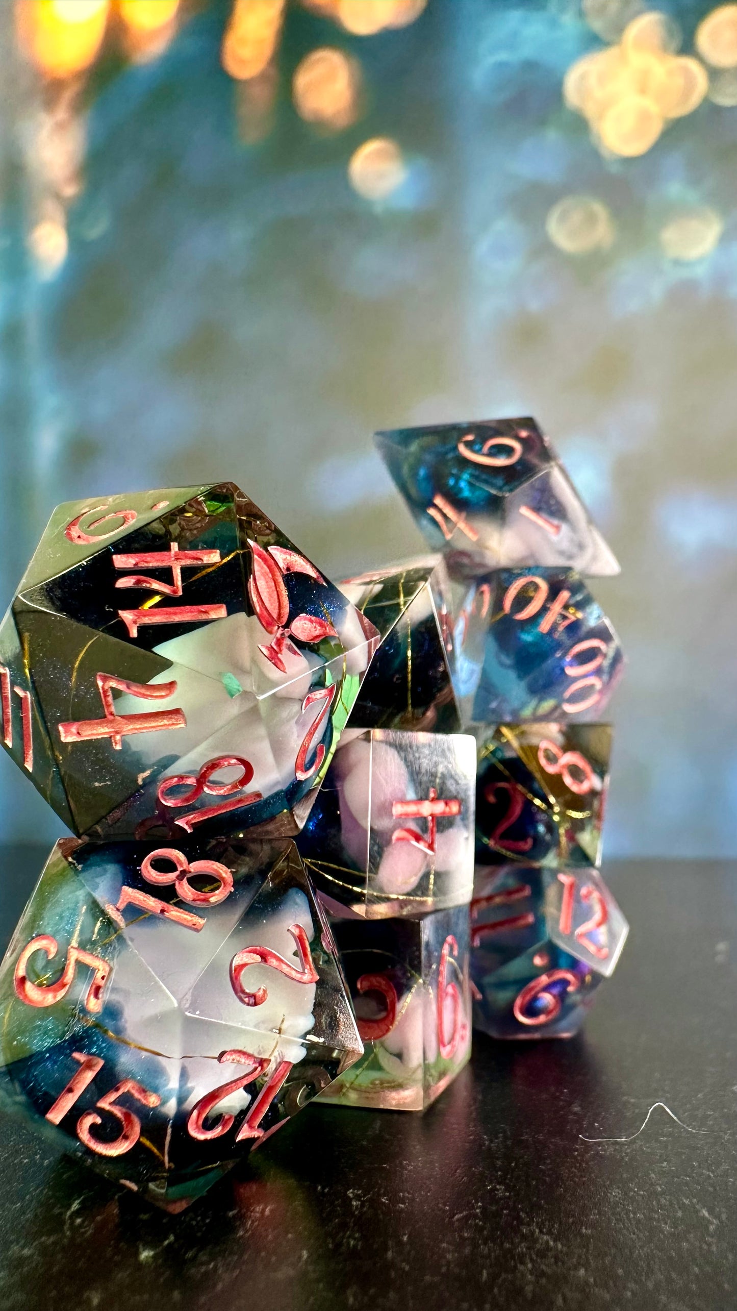 Hades Hopes- 8 piece polyhedral dice set