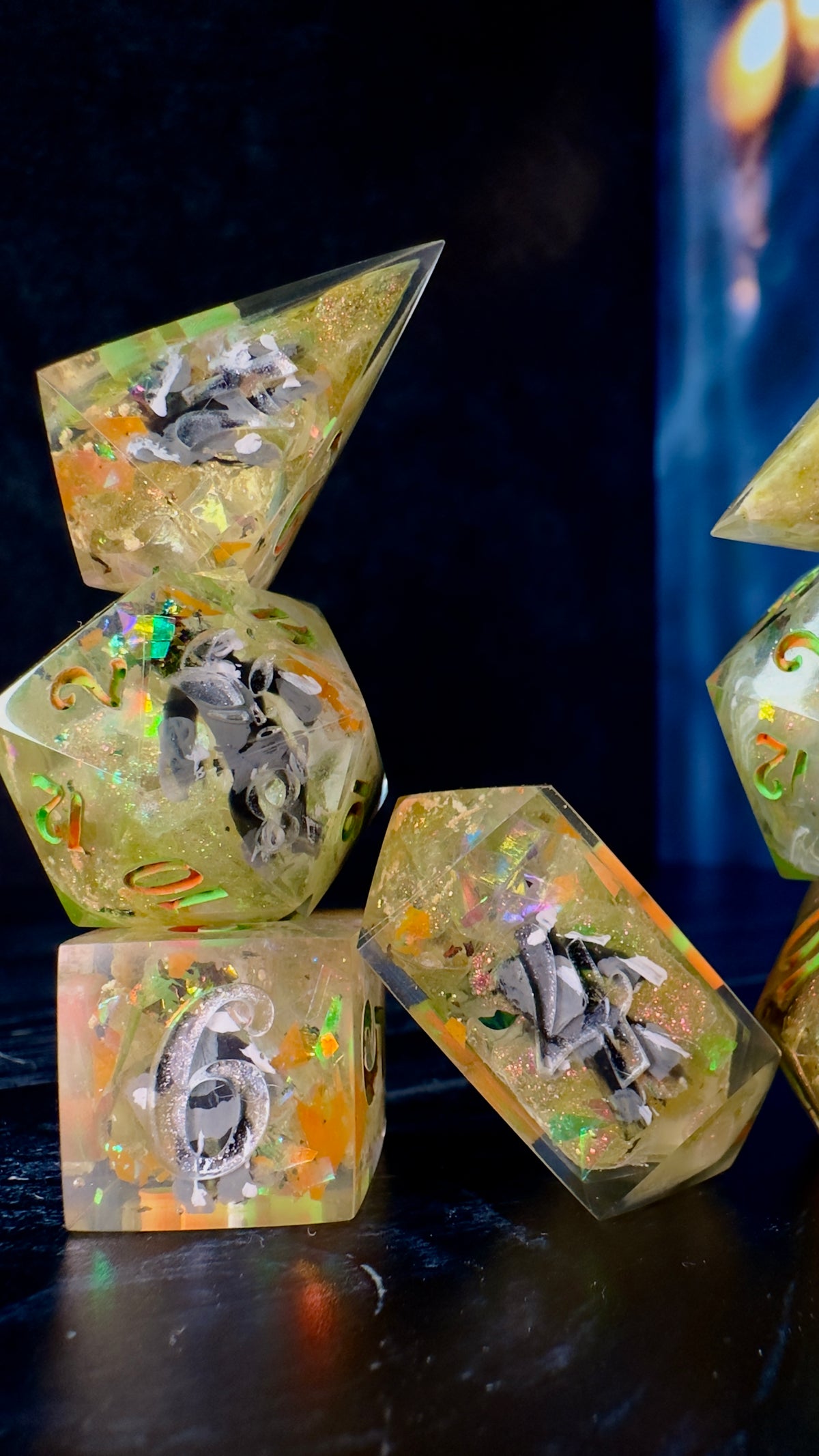“Adrian” -8 piece polyhedral dice set (Large)