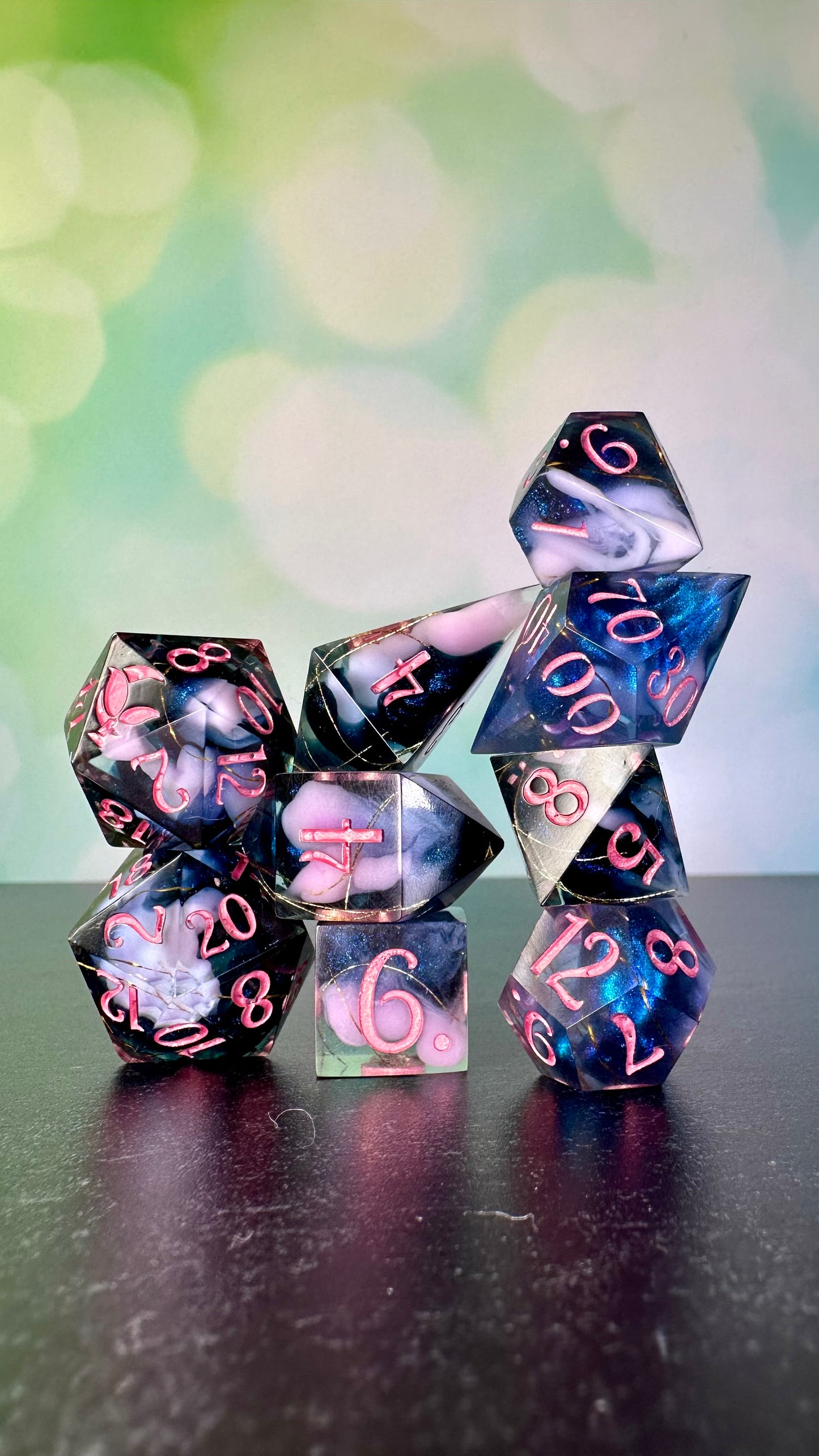 Hades Hopes- 8 piece polyhedral dice set