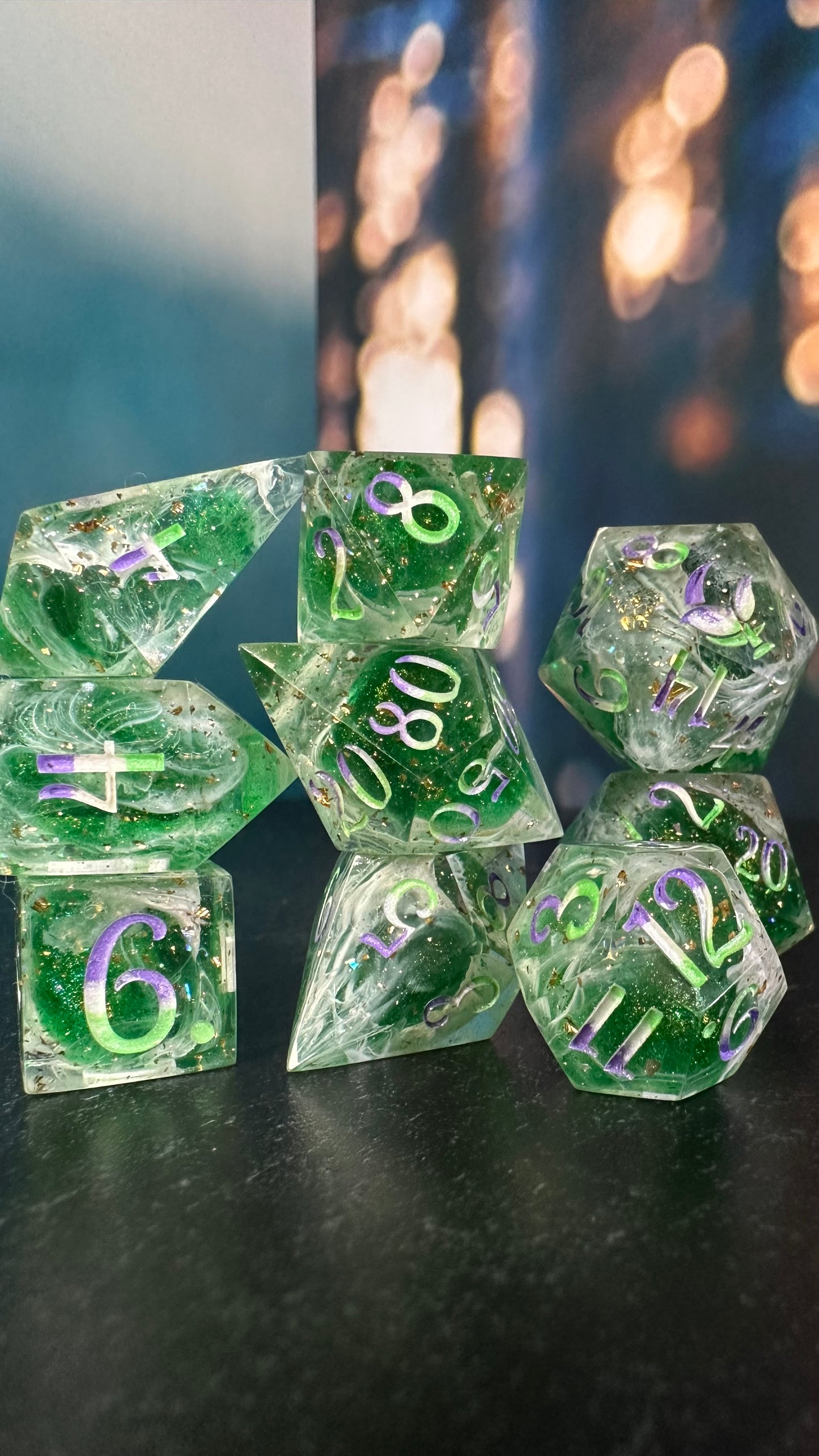 Genderqueer Pride- 8 piece polyhedral dice set